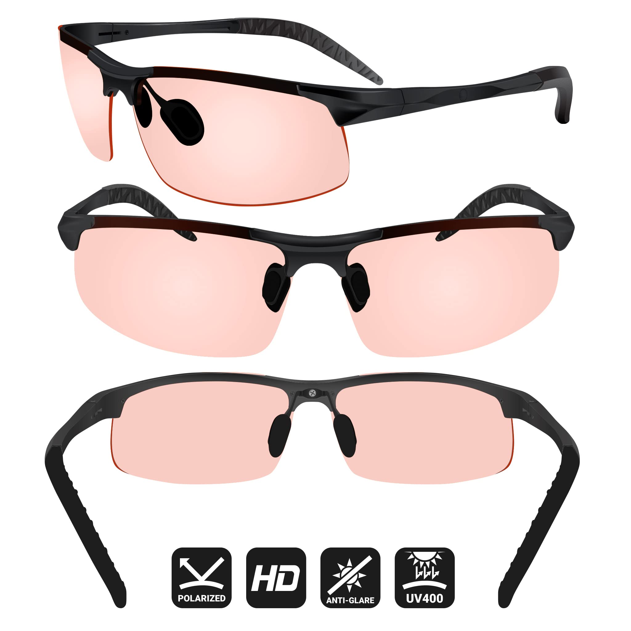 BLUPOND Yellow Anti-Fog Semi-Polarized Safety Glasses for Men & Women - UV Protection Shooting Eyewear for Hunting, Cycling, and Outdoor Sports