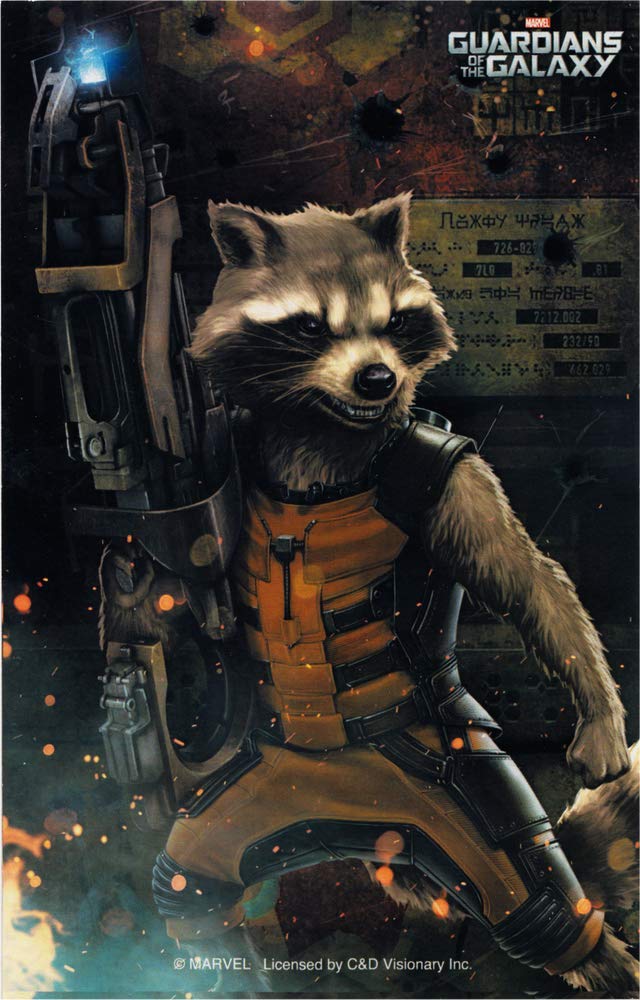 Guardians of The Galaxy Rocket Raccoon Vinyl Sticker - Square Deal Recordings & Supplies - Perfect for Laptops, Water Bottles & DIY Decor