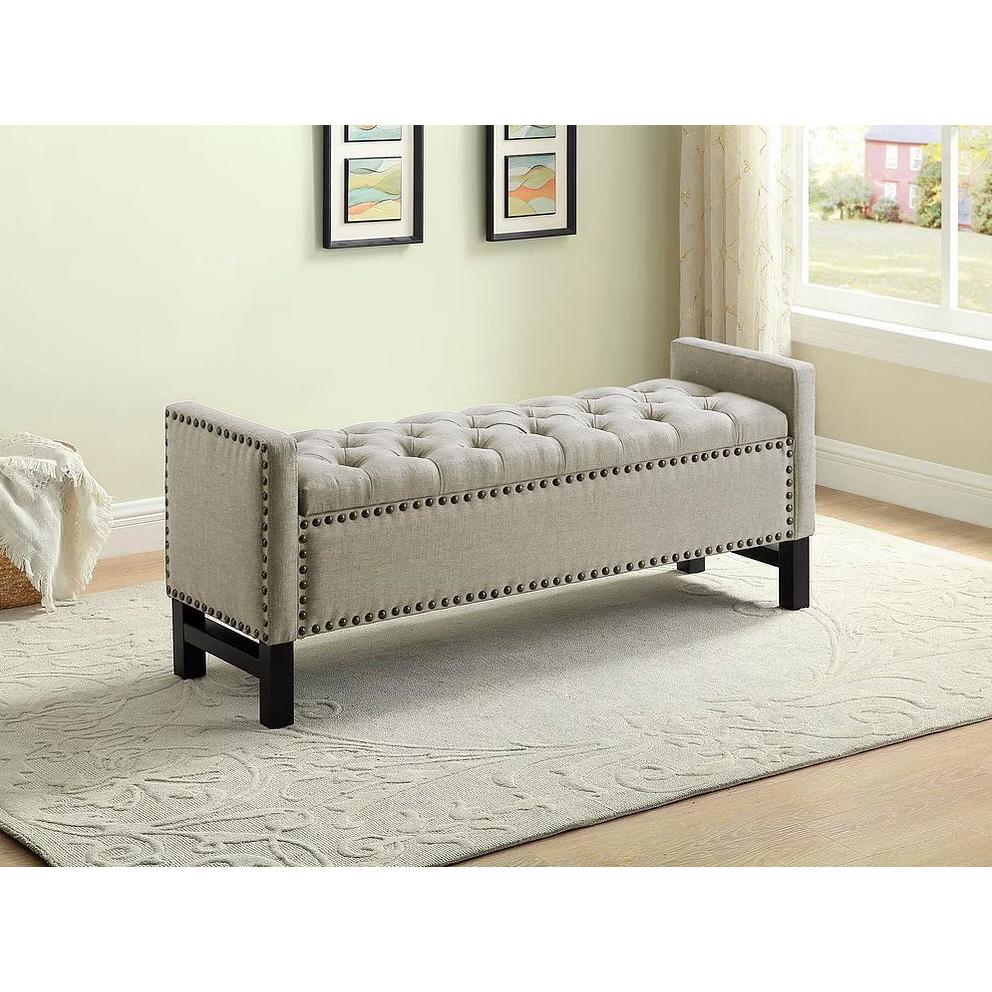 IFDC Home Decor Bench IF 6405 - Modern Wooden Storage Bench for Entryway, Living Room & Bedroom - Perfect for Shoe Storage, Seating & Home Organization