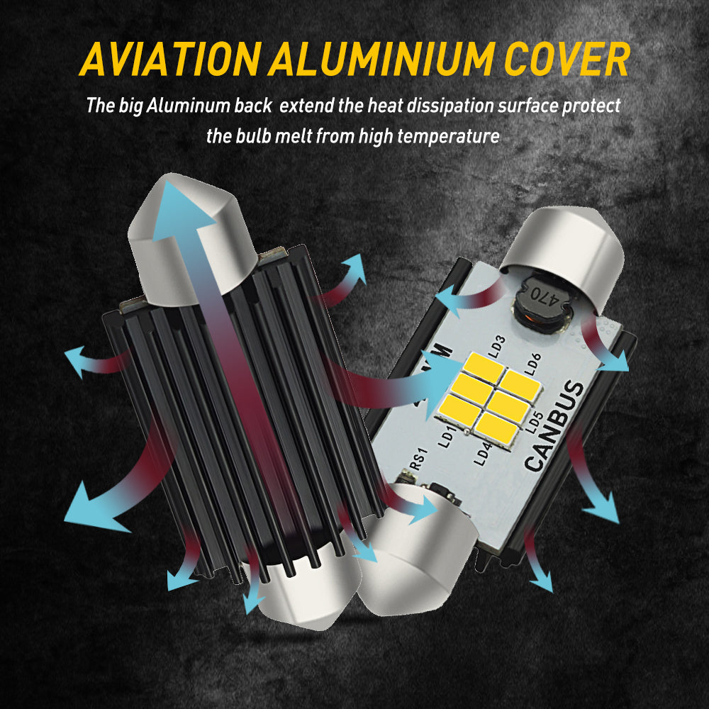 AUXITO 578 LED Bulb 211-2 Error Free 212-2 41mm 42mm Festoon LED Bulbs - Super Bright Interior Car Dome Light, License Plate, Map & Door Courtesy Lights for Enhanced Visibility & Style
