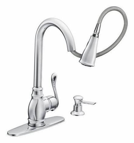 Moen Anabelle Chrome Kitchen Faucet with Pull-Down Sprayer and Built-In Soap Dispenser - Modern Touchless Design for Easy Cooking & Dishwashing (Model CA87003) | Perfect for Home Kitchen Remodeling & Commercial Use