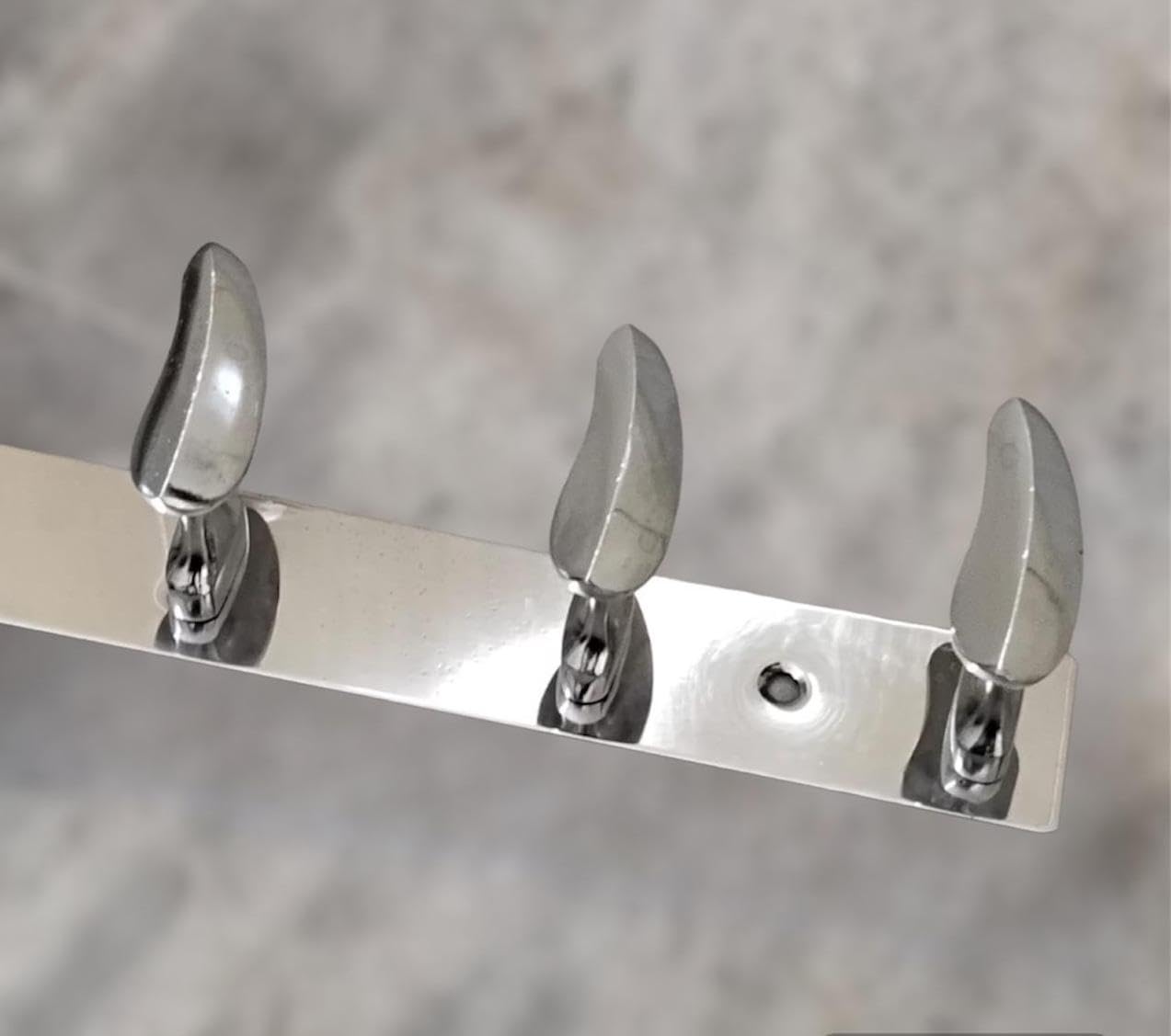 Sanmay Stainless Steel Leaf-Type Cloth Hook Hanger - Wall Mounted Hook Rail for Towels, Coats & Hats | Durable 6-Leg Design | Perfect for Bathroom, Bedroom & Entryway Organization
