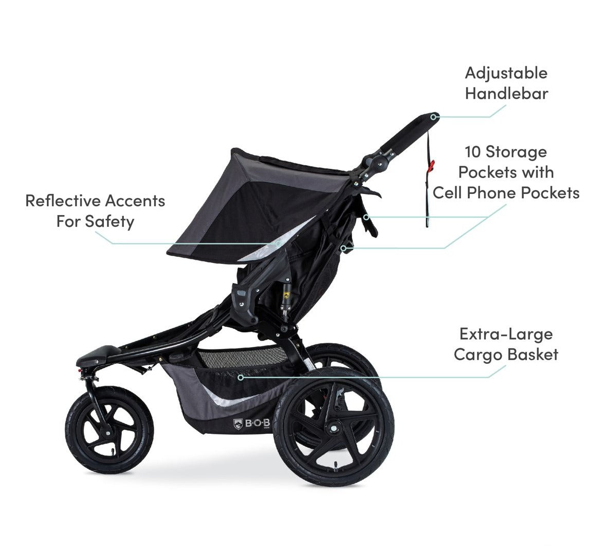 BOB Revolution Flex Duallie 3.0 Double Jogging Stroller - Lightweight All-Terrain Baby Stroller for Running & Walking - Perfect for Twins or Siblings - Ideal for Parks, Trails & Outdoor Adventures