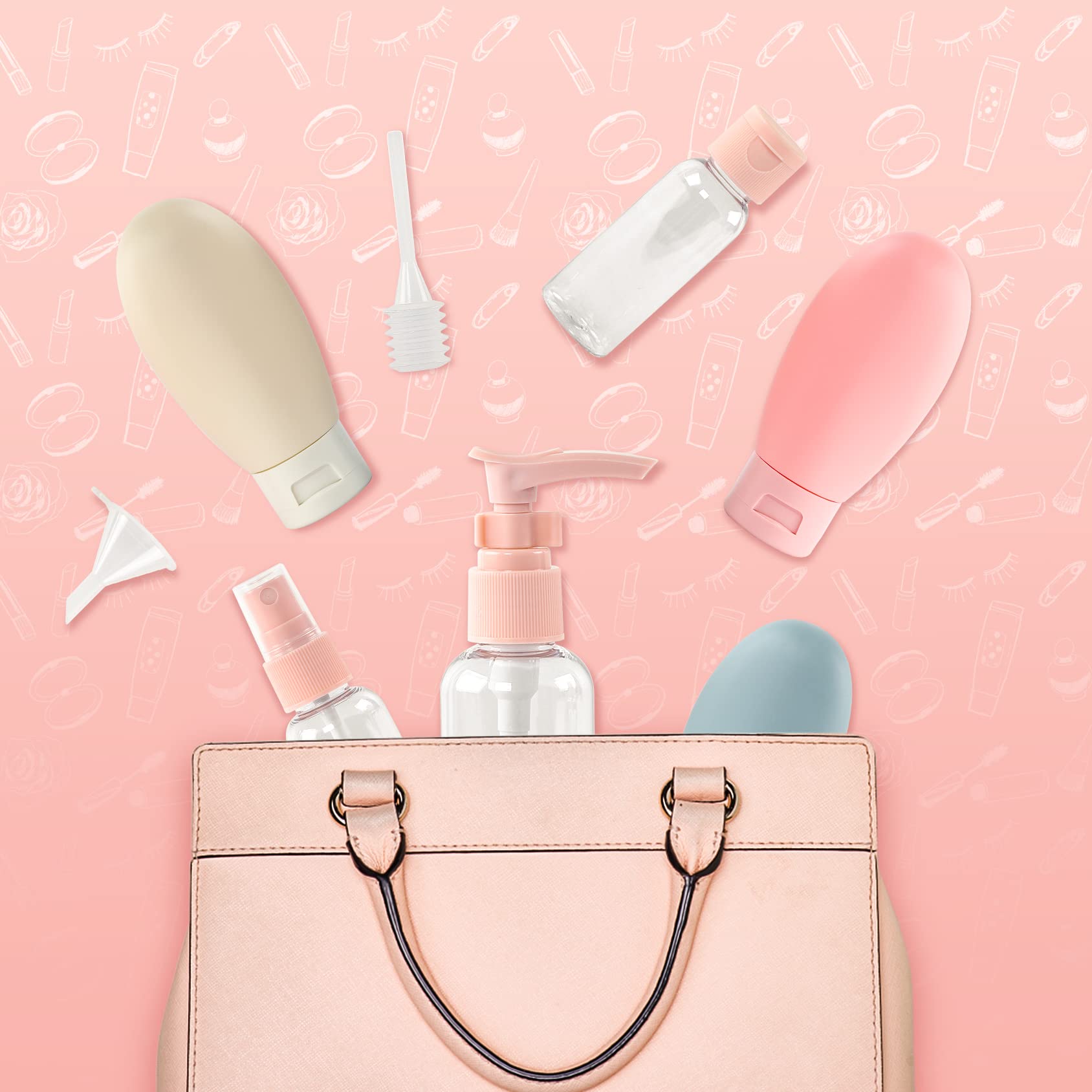TSA Approved Leakproof Travel Bottles Kit - Refillable Travel Size Containers for Shampoo, Conditioner & Skincare | Airplane Carry-On Essentials | Perfect for Flights, Vacations & Gym Use