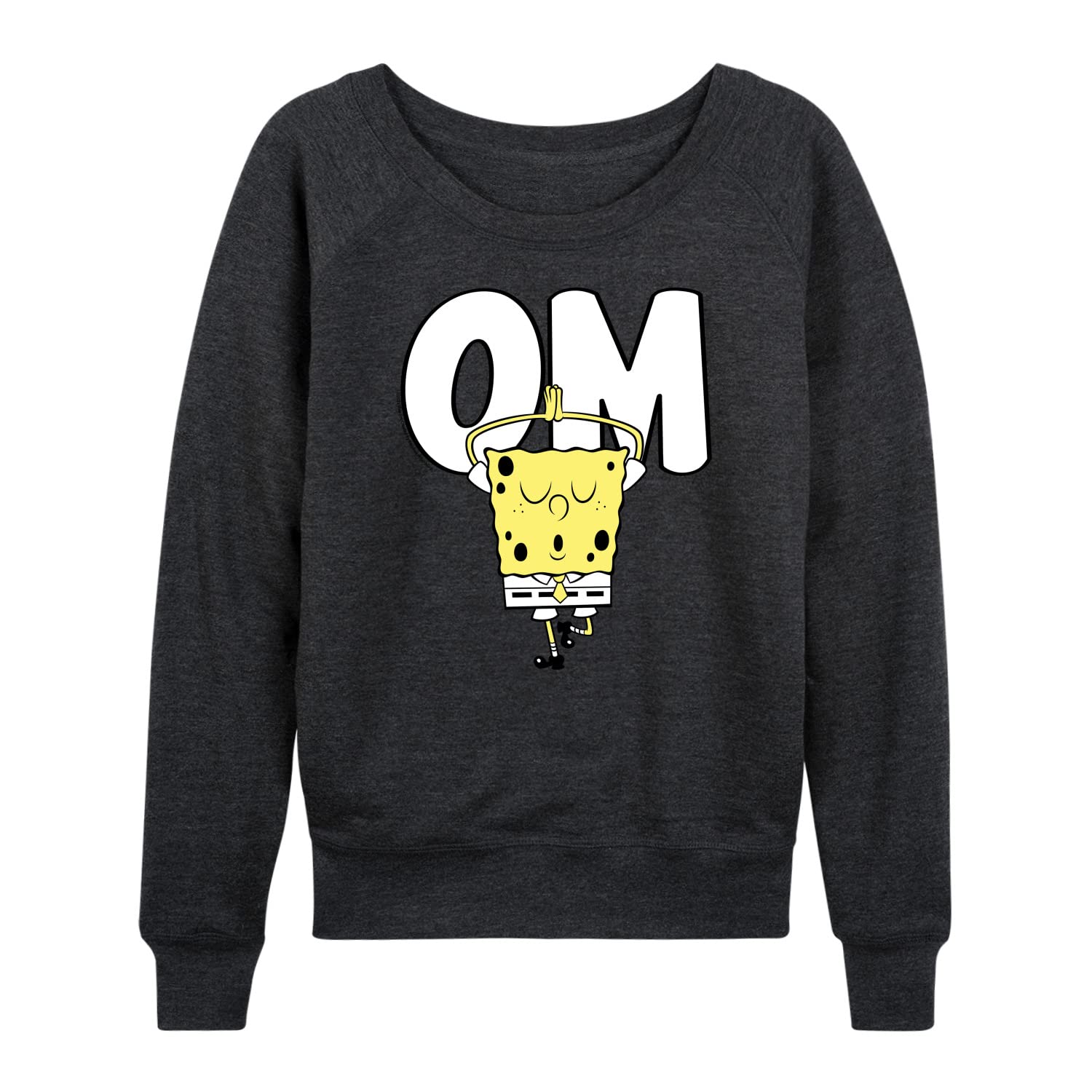 HYBRID APPAREL SpongeBob SquarePants Yoga Pose Women's Lightweight French Terry Pullover Hoodie - Soft Lounge Wear for Yoga, Gym & Casual Outfits