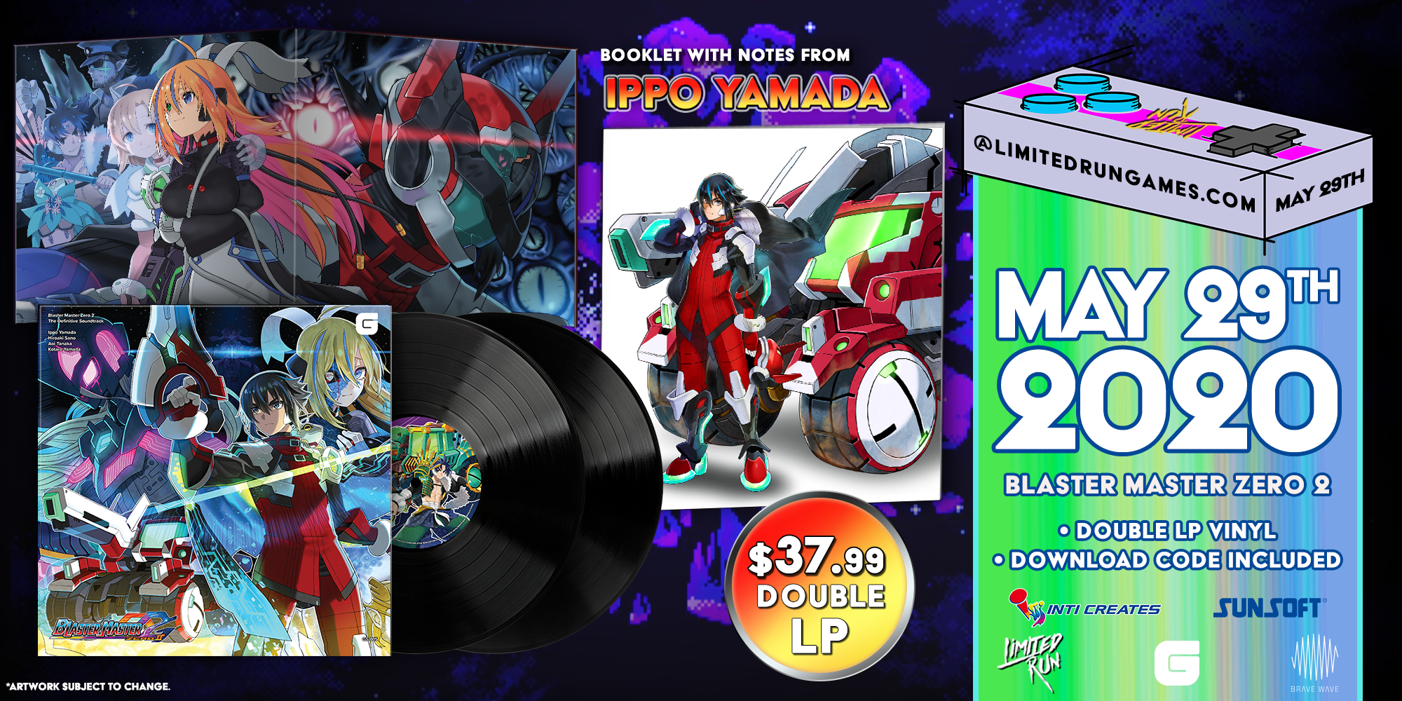 Blaster Master Zero 2 Original Video Game Soundtrack 2LP Vinyl Record - Limited Edition for Gaming Music Collectors & Retro Video Game Fans - Perfect for Home Decor, Gaming Room Display & Vinyl Enthusiasts