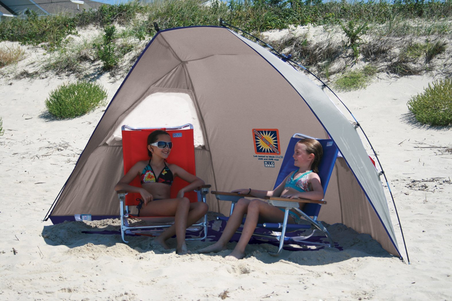 Rio Beach UPF 50+ Portable Beach Tent & Sun Shelter - Lightweight Pop Up Shade for Outdoor, Camping, Picnics & Family Beach Day