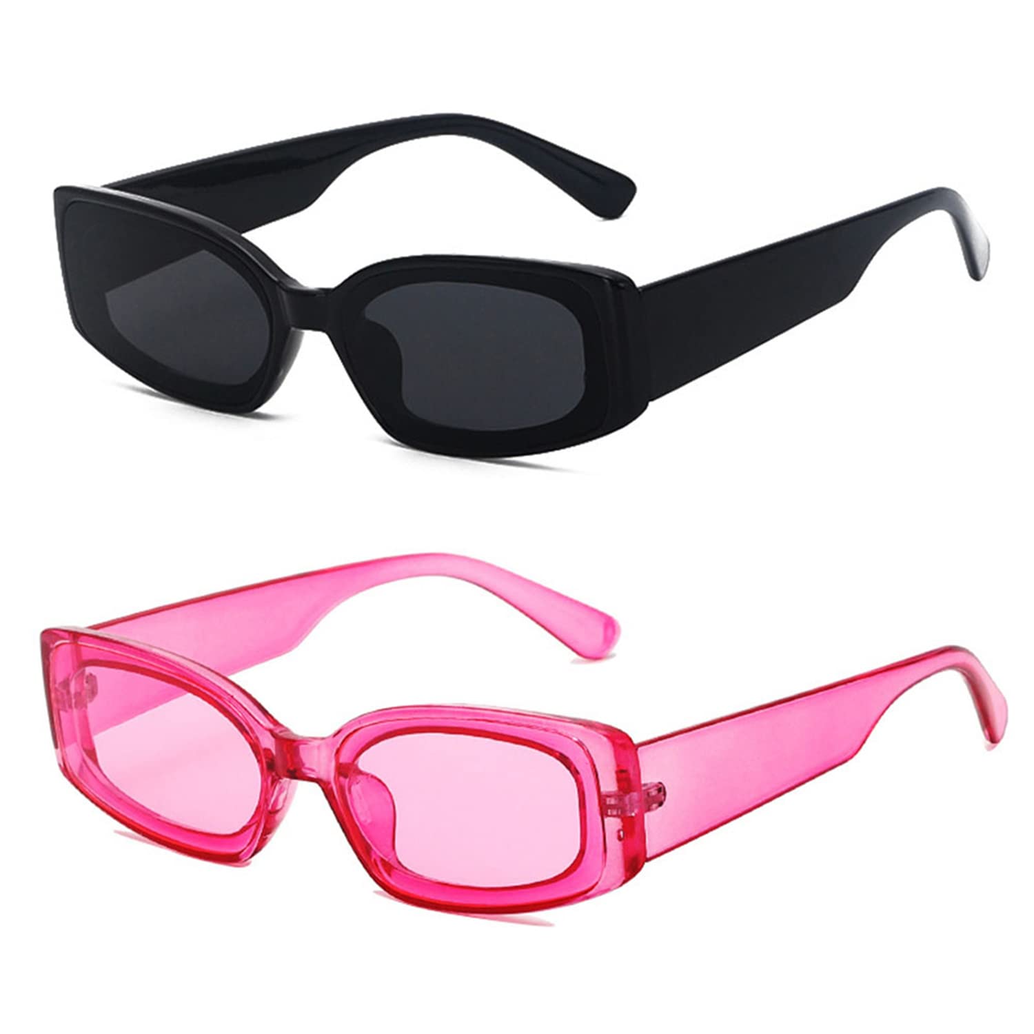 Trendy Vintage Rectangle Sunglasses for Women & Men - Y2K Square Frame UV400 Protection Sunglasses - Perfect for Beach, Driving & Fashion Accessories