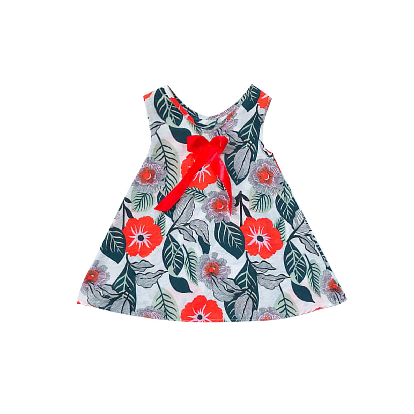 CLOTHBEST Baby Girls' Summer Floral Print Sundress - Sleeveless Princess Party Dress for Toddler & Kids | Perfect for Birthday, Beach & Outdoor Play