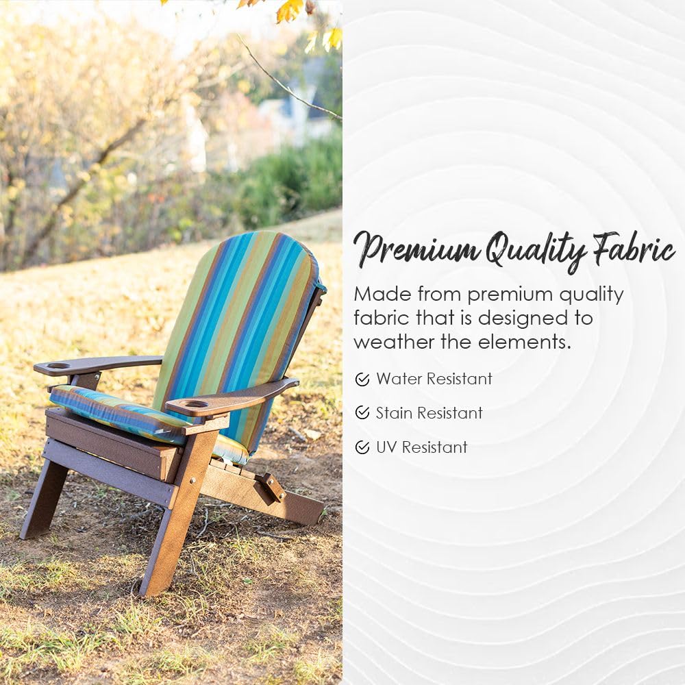 RSH Decor: Tufted Adirondack Chair Cushion 42.5” x 21” - All-Weather Spun Fabric - Waterproof & Fade-Resistant Outdoor Patio Furniture Cushion - Artistic Floral Design - Perfect for Garden, Deck, Poolside & Backyard Relaxation