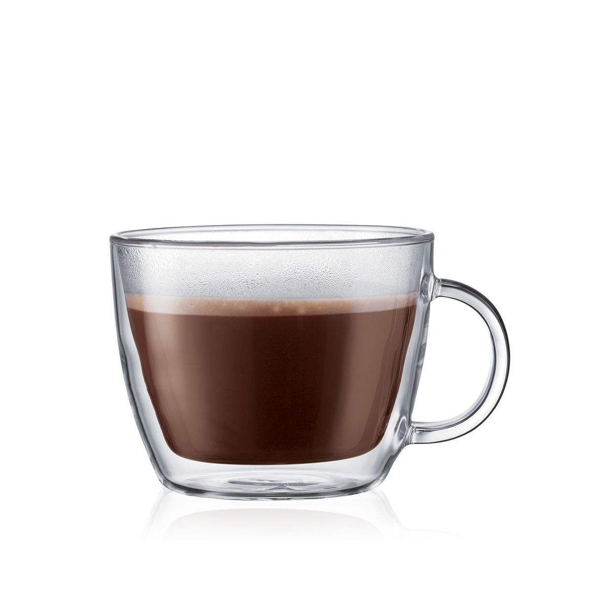Bodum Bistro 15 Oz Double Wall Insulated Latte Glass Cups (Set of 2) - Perfect for Hot Coffee, Tea & Iced Beverages at Home or Cafe