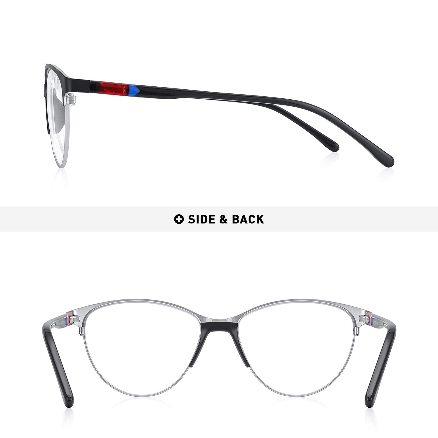 Stylish Acetate Reading Glasses for Women - Retro Cat Eye Computer Glasses with Spring Hinges & Comfortable Acetate Frames | Perfect for Reading, Office Work & Screen Time