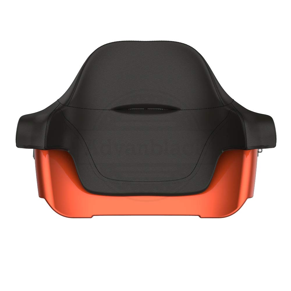 **Moto Onfire King Tour Pack with Backrest Pad for Harley Touring Street Glide, Road King & Road Glide Special (2009-2020) - Orange Lava | Waterproof & Durable Motorcycle Luggage for Long Rides & Travel**