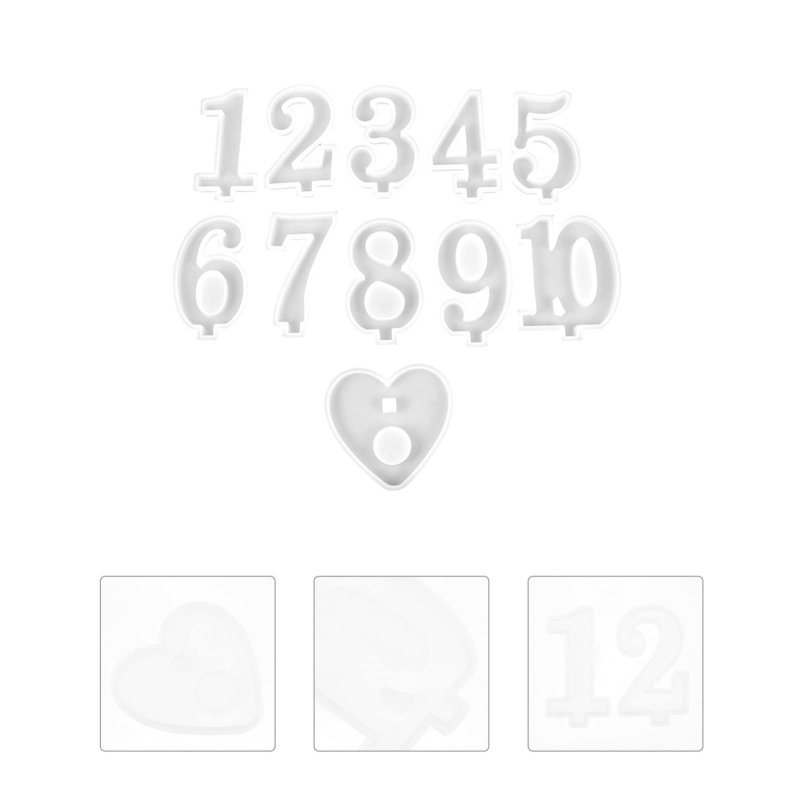 EXCEART 11Pcs Silicone Candle Molds Set - 3D Alphabet Letters, Numbers, Heart Candle Holder for DIY Epoxy Candles, Crystal Cake Decorations - Perfect for Birthday, Wedding, Home Decor & Party Favors