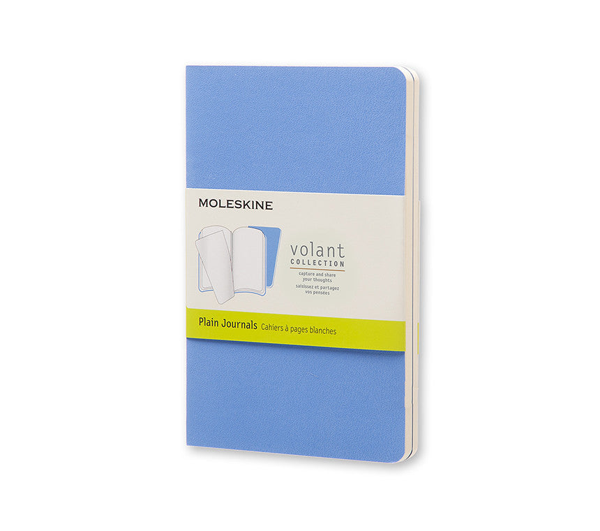 Premium Moleskine Volant Plain Notebook Set of 2 - Slim Pocket Journal for Writing, Sketching & Note Taking - Perfect for Students, Artists & Professionals On-The-Go