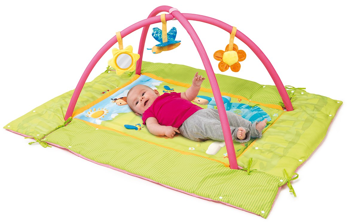 Smoby 110216 Cotoons Play Mat for Babies & Toddlers - Pink, Soft & Safe Activity Gym for Early Learning & Development - Perfect for Nursery, Playroom & Daycare Use