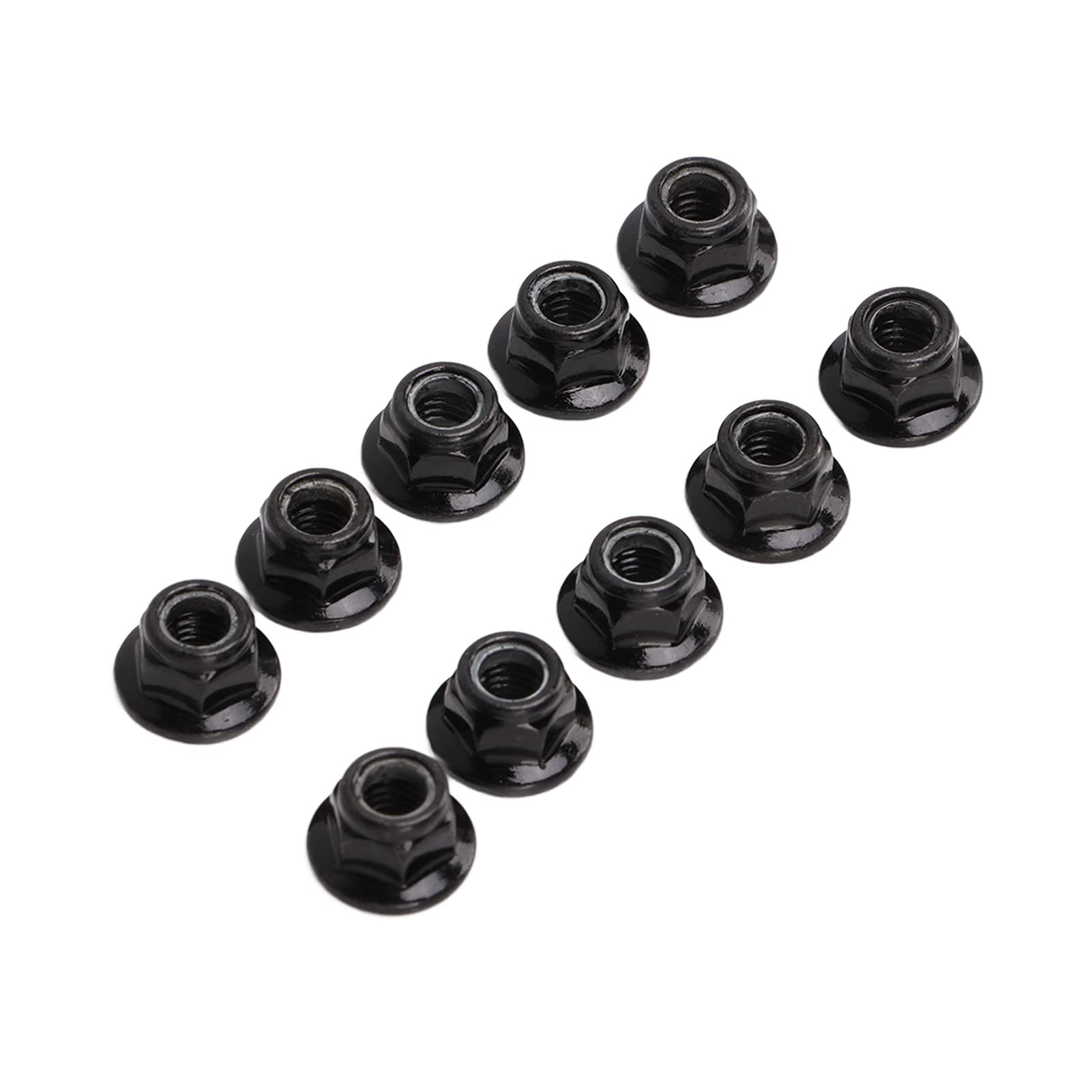 Dilwe 10PCS M5 Iron Locking Lug Nuts - Corrosion Resistant RC Car Wheel Nuts for RC Model Cars, Self-Tightening Flange Nuts - Perfect for Off-Road RC Vehicles & Drift Racing Accessories (Black)