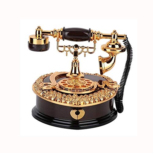 SHYPT Vintage Red Telephone Music Box - Romantic Wedding Home Decor, Classical Jewelry Box, Luxury Gift for Anniversaries & Valentine's Day - Perfect for Desktop Display & Surprise Proposals