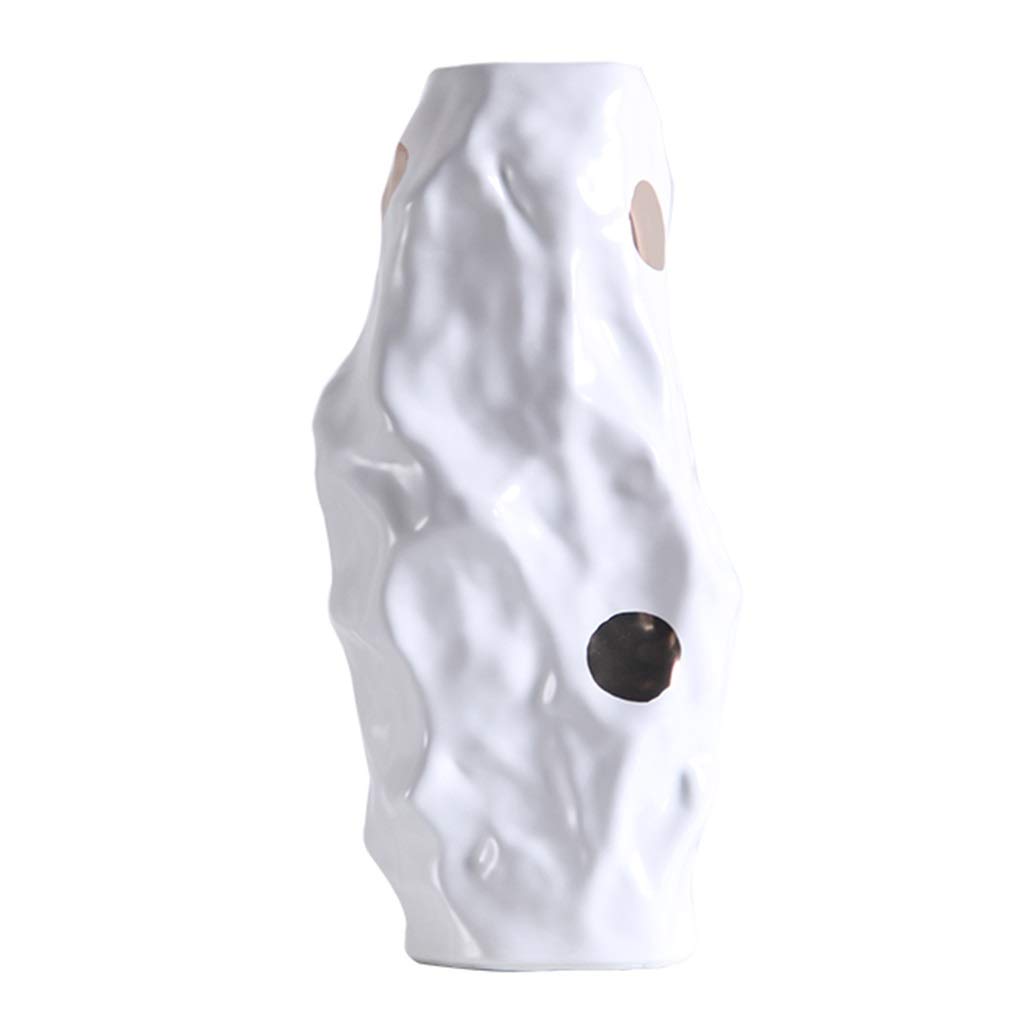 Nordic Minimalist White Ceramic Vase 20x44.5cm - Luxury Home Decor for Living Room, Entryway, Office - Perfect for Fresh Flowers, Dried Floral Arrangements & Modern Interior Design