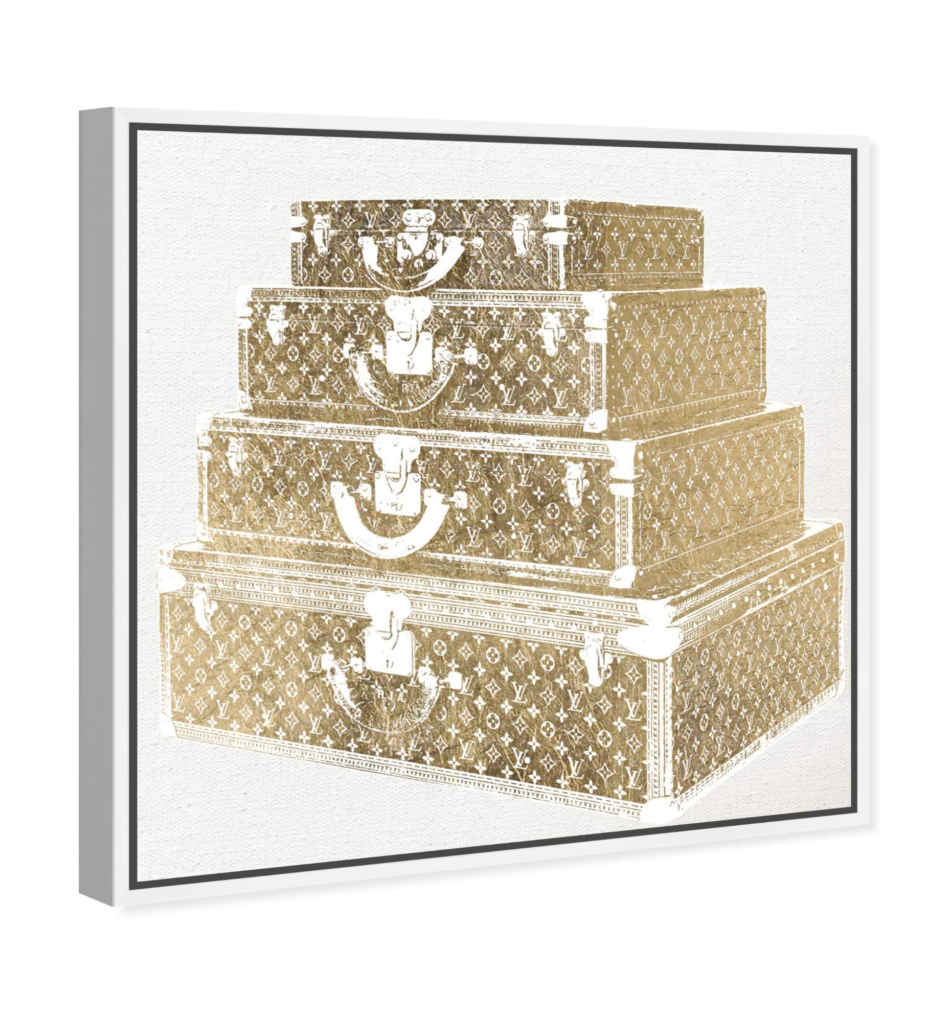 Oliver Gal Artist Co. Fashion & Glam Gold White Framed Wall Art Canvas Print - 30x30 Inches - Luxury Home Decor for Living Room, Bedroom & Office