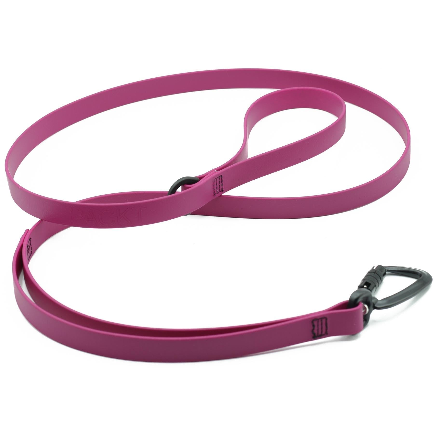 UltraLite Waterproof Dual Handle Dog Leash for Large & Medium Dogs | Heavy Duty, 100% Waterproof, Stronger Than Leather | USA Made | 5ft Berry Color | Perfect for Hiking, Running & Outdoor Adventures