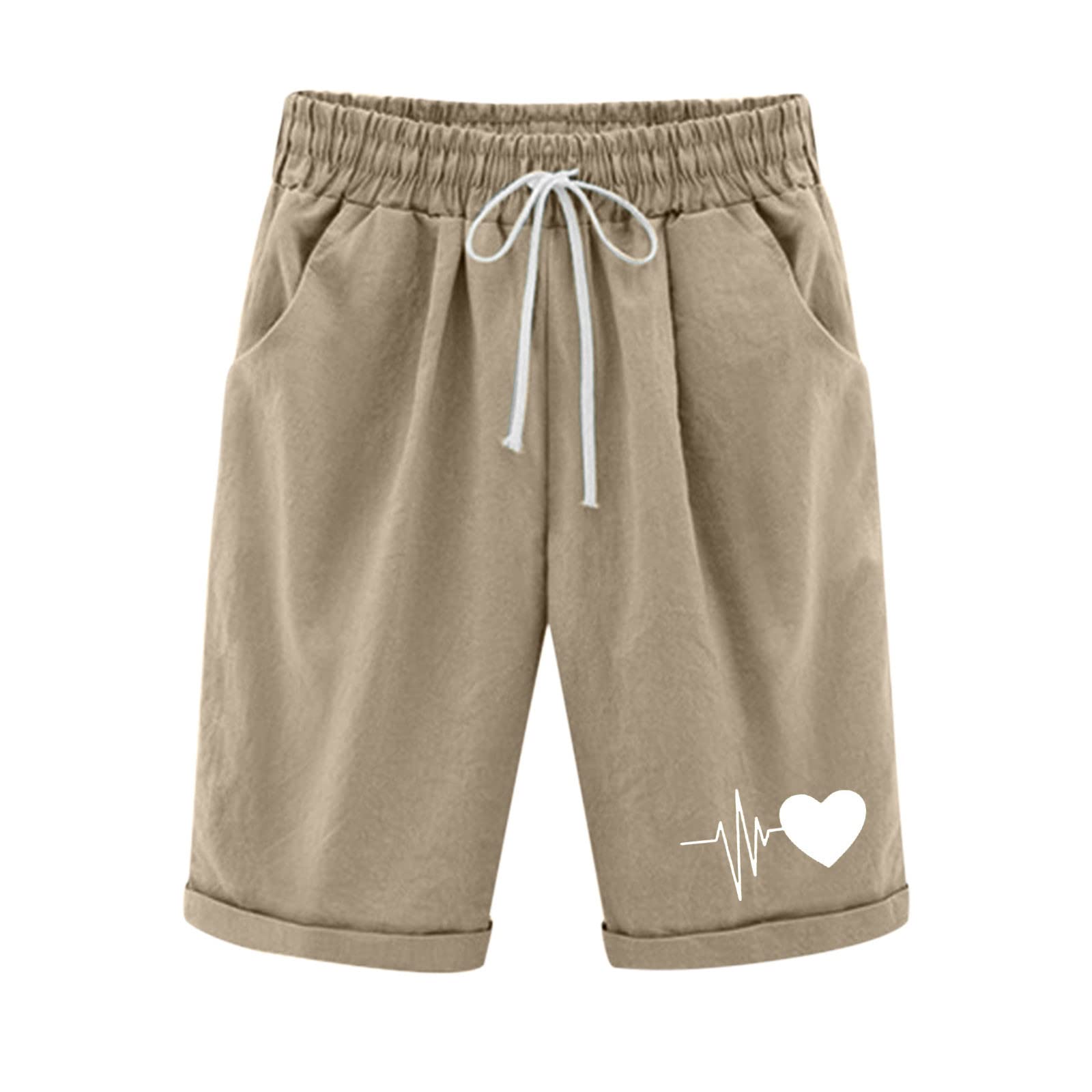 Women's Gym Shorts - Summer Print 5-Point Cotton Linen Athletic Shorts for Women - Large Size Workout Shorts, Yoga Pants & Casual Sports Wear - Perfect for Running, Gym, Yoga & Summer Outdoor Activities