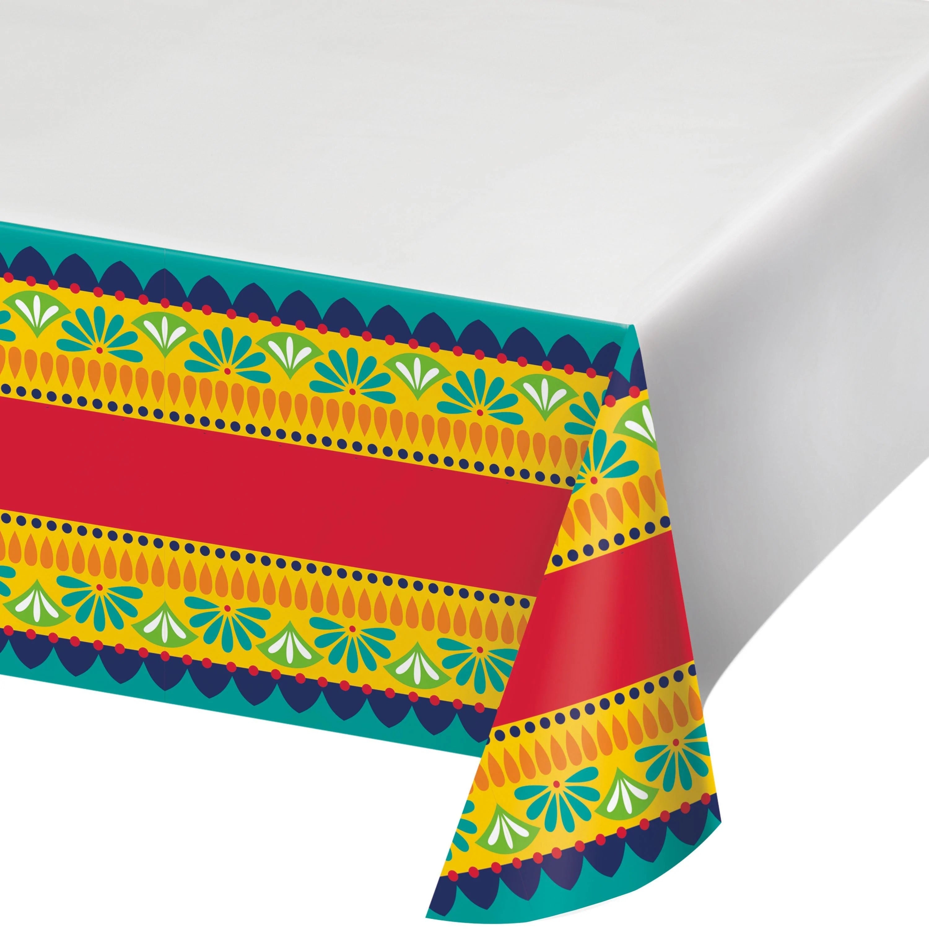 12-Piece Bulk Fiesta Pottery Paper Tablecover Border Print - 54