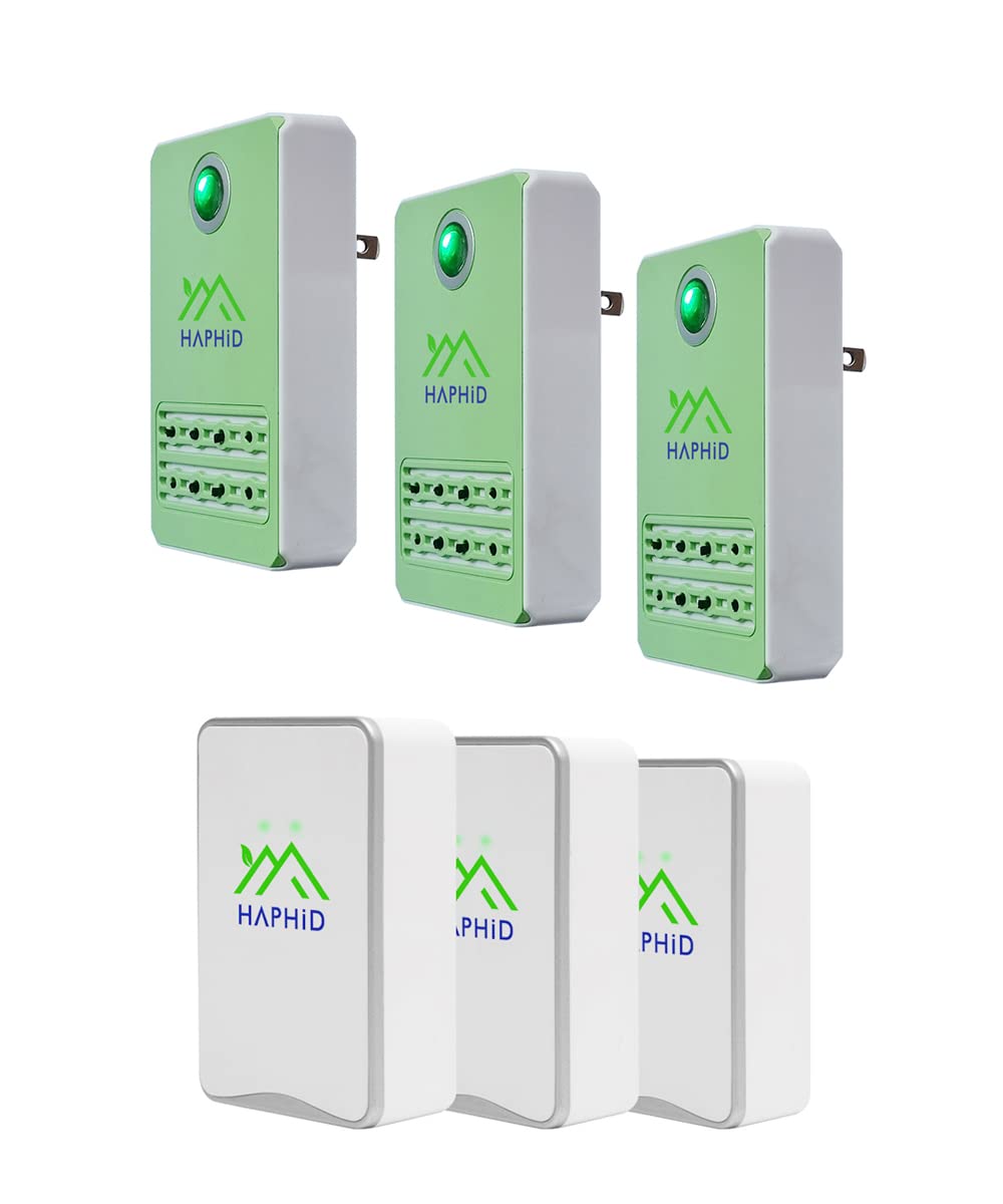 HAPHID High Output Negative Ion Generator - 32 Million Ions/Sec Air Purifier for Home & Office, Eliminates Odors, Pet Smells, Smoke, Dust (6-Pack) - Perfect for Bedrooms, Living Rooms, and Workspaces