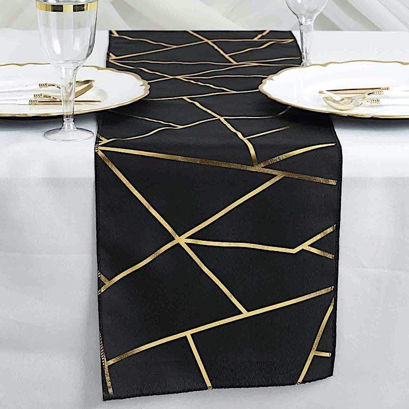 12x108 Inch Geometric Polyester Table Runner for Weddings, Banquets & Home Decor - Elegant Dining Table Cover for Parties, Events and Holiday Celebrations