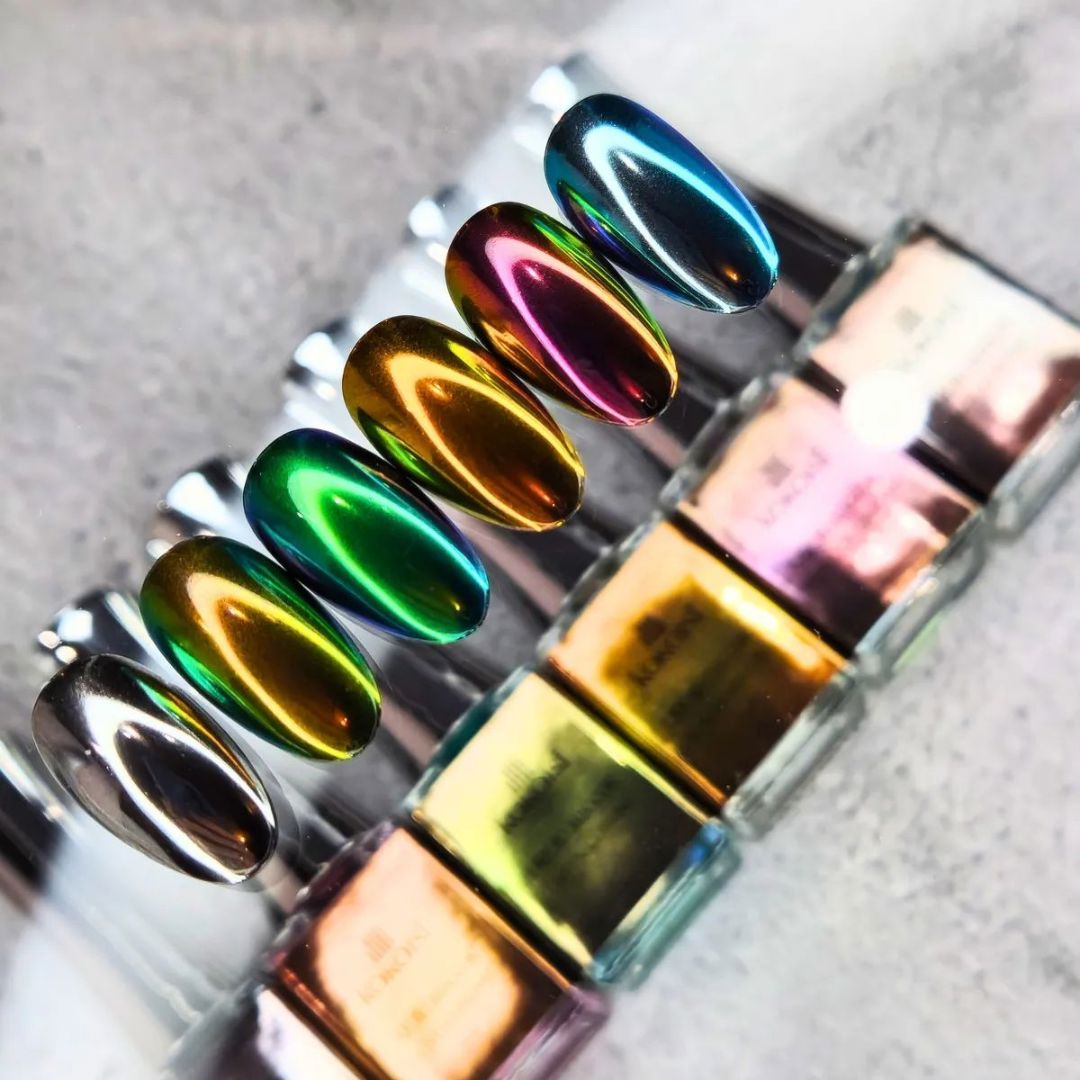 Kokoist MR06 Liquid Mirror Blue Chrome Nail Polish - High Gloss Metallic Finish for Gel Nails | Perfect for Salon, Home Manicures & Special Occasions