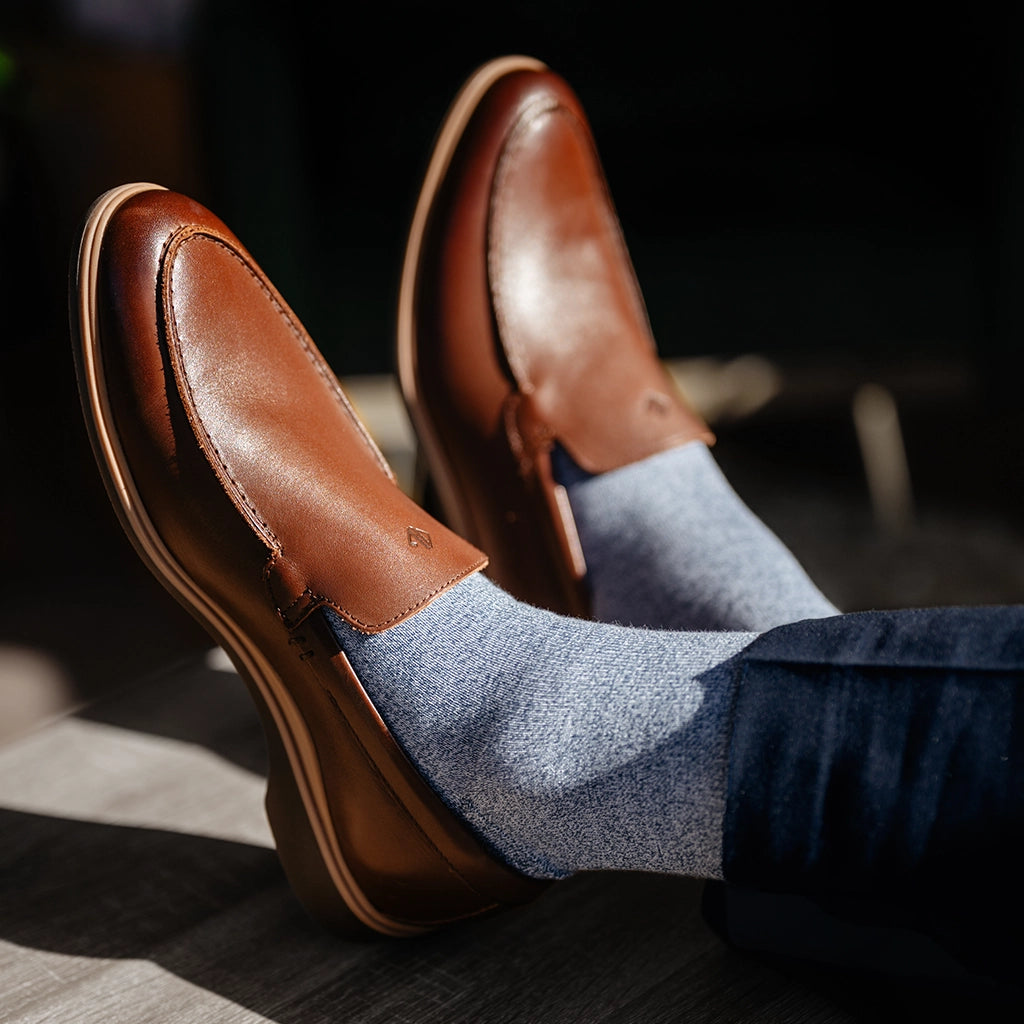 Premium Genuine Leather Loafers for Men - Chestnut Brown Slip-On Shoes - Comfortable & Stylish for Casual Wear, Office & Travel