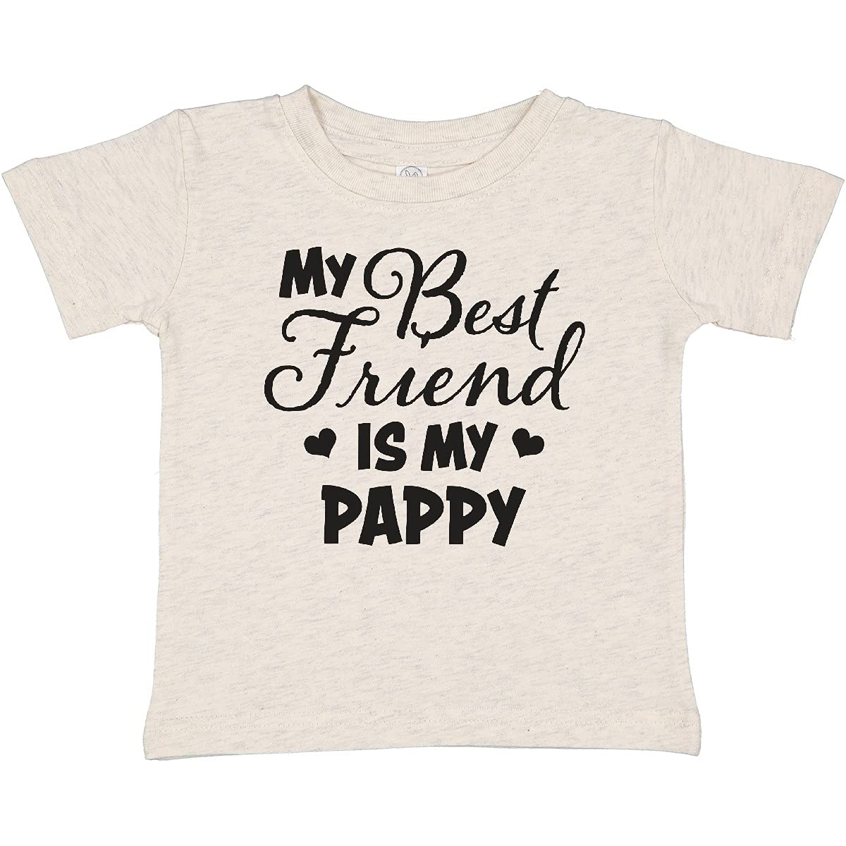 Inktastic My Best Friend is My Pappy with Hearts Baby T-Shirt - Perfect for Family Photos, Birthdays, and Grandparents Day Gifts