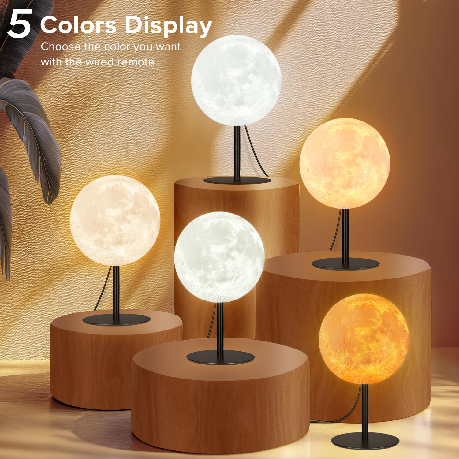 Dimmable Moon Lamp Night Light - 30 Lighting Modes, USB Rechargeable Bedside Table Lamp for Bedroom, Kids Room, Office & Dorm Decor | Perfect Gift for Women, Men, Teens Birthday & Home Decoration | Creates Romantic Ambiance for Bedtime Reading & Relaxation