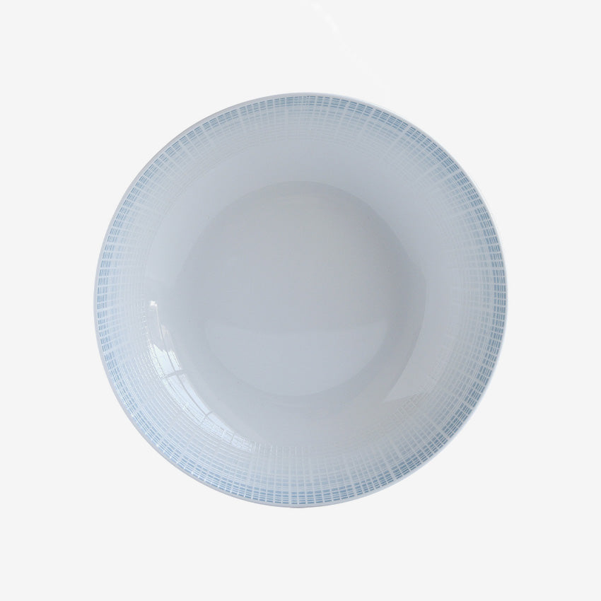 Bernardaud Saphir Coupe Soup Bowl & Plate Set - Elegant White & Turquoise Ceramic Dinnerware for Fine Dining & Special Occasions