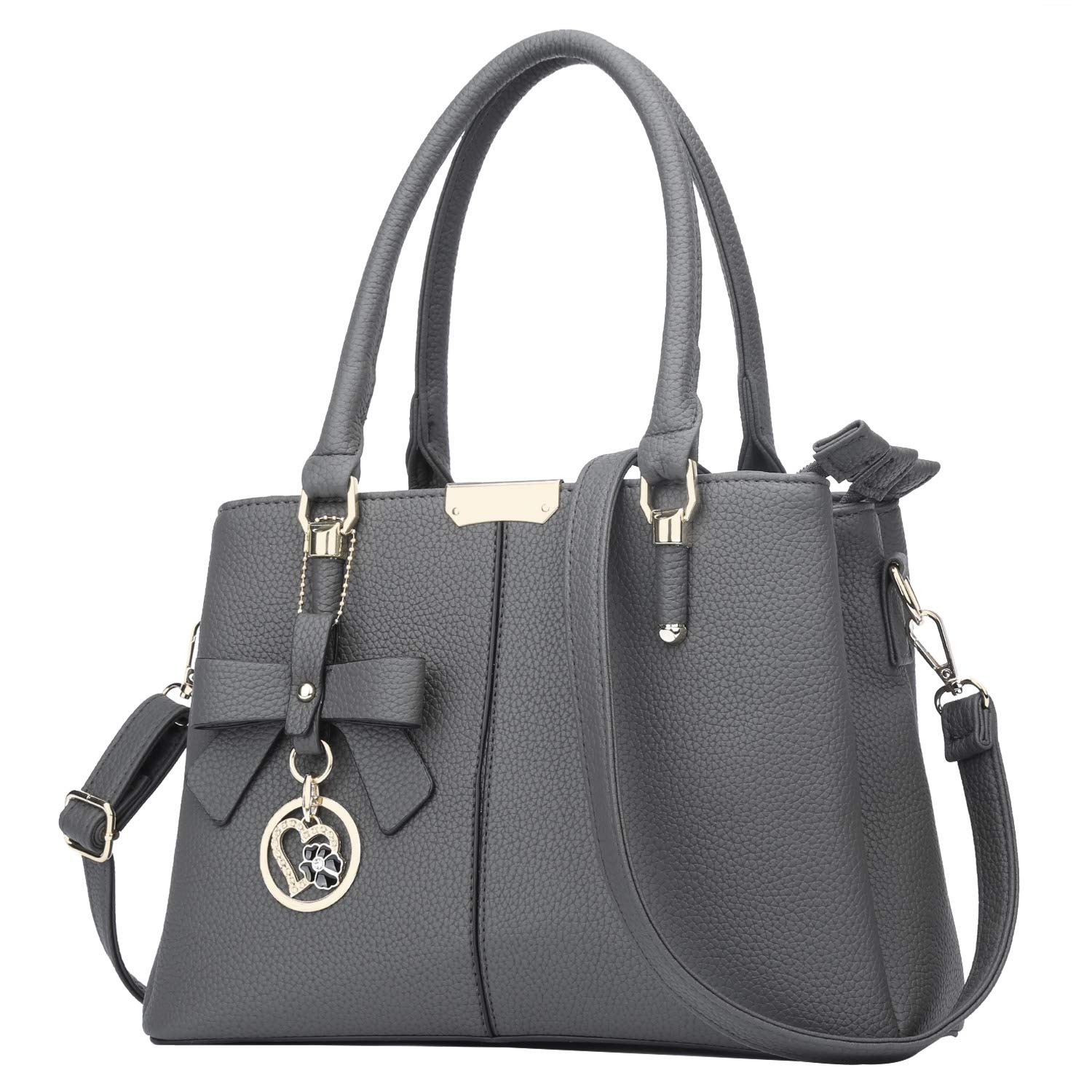 KKXIU Women's Top Handle Satchel Shoulder Bag with 3 Zippered Compartments - Stylish Ladies Purse for Work, Travel & Everyday Use