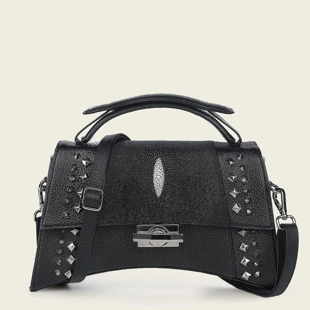 Stylish Black Stingray Print Tote Bag for Women - Fashionable Cuadra Handbag for Work, Travel & Daily Use