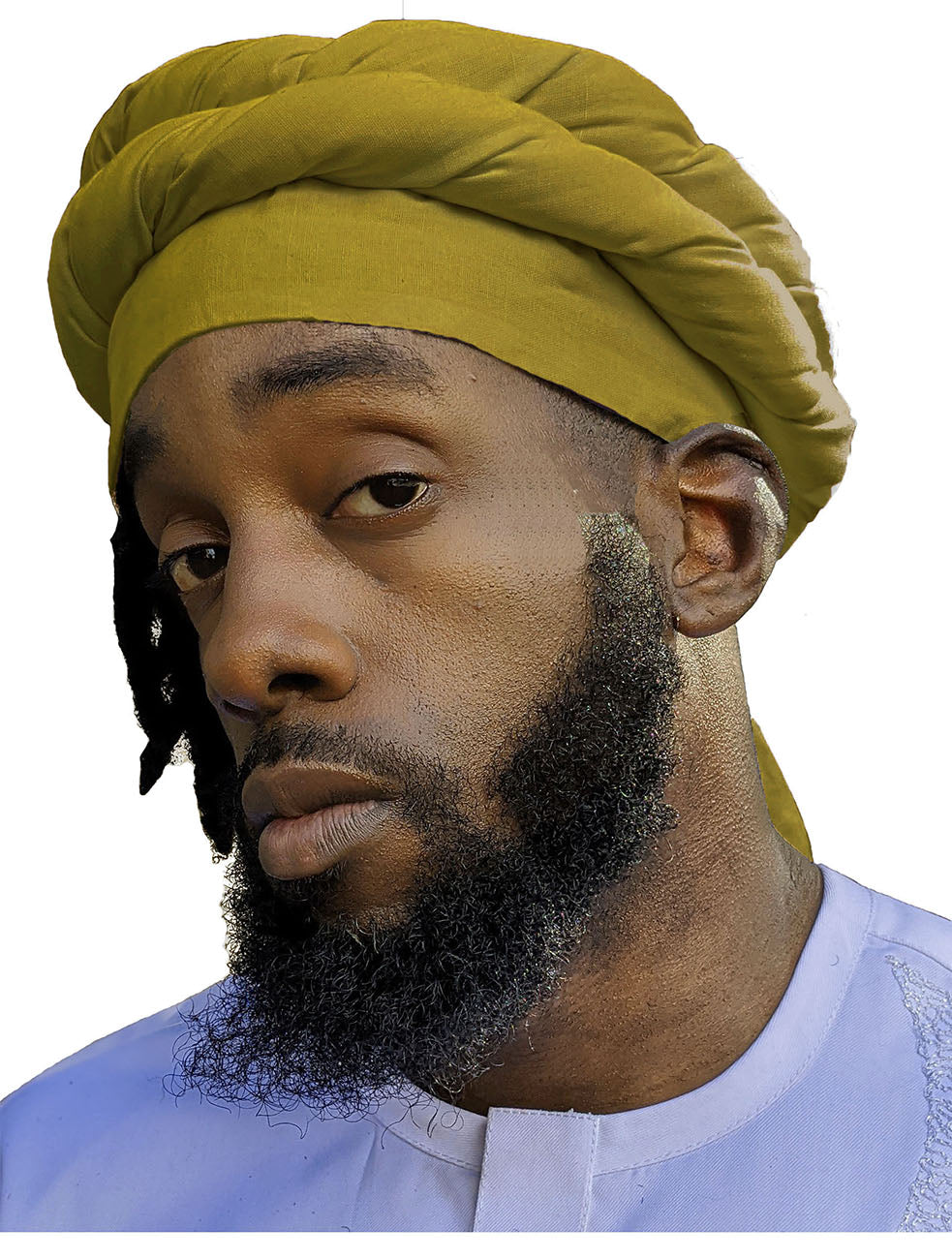 Gold African Pre-Tied Turban for Men – Stylish Headwrap for Cultural & Fashion Events – DPHDM301PT | Perfect for Weddings, Parties, and Everyday Wear