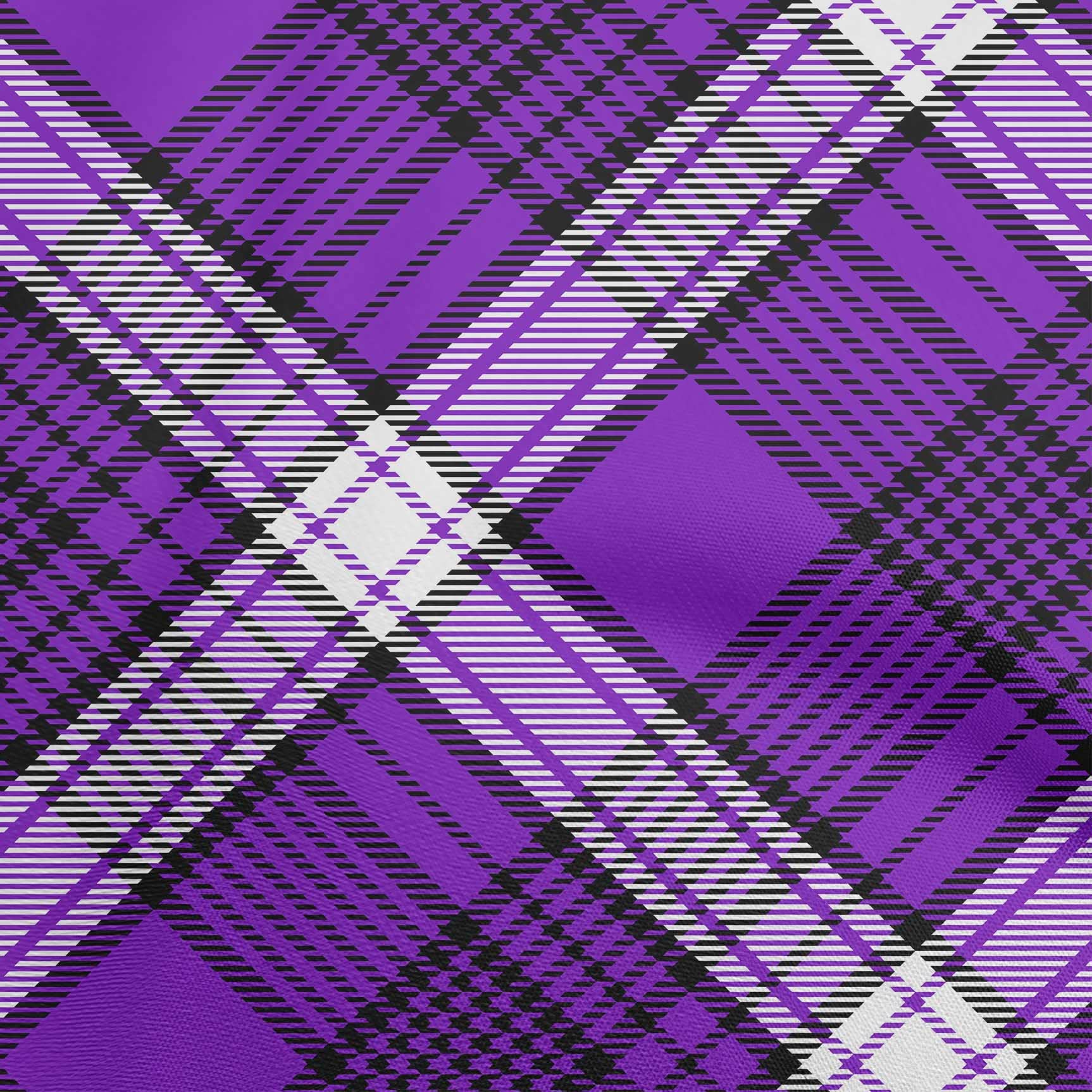 oneOone Velvet Violet Tartan Fabric by The Yard - 58 Inch Wide Printed Sewing Material for DIY Clothing, Dresses & Home Decor Projects