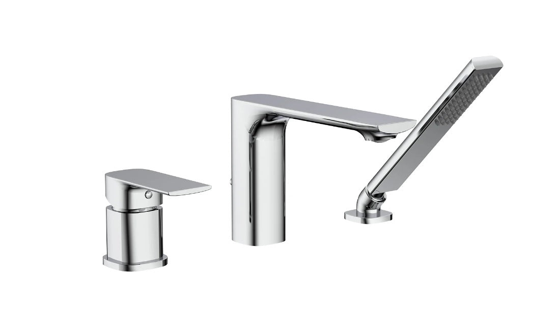 KODAEN F33127 3-Hole Deck Mount Bathtub Faucet with Lever Handles - Perfect for Modern Bathroom Renovations and Spa-Like Showers