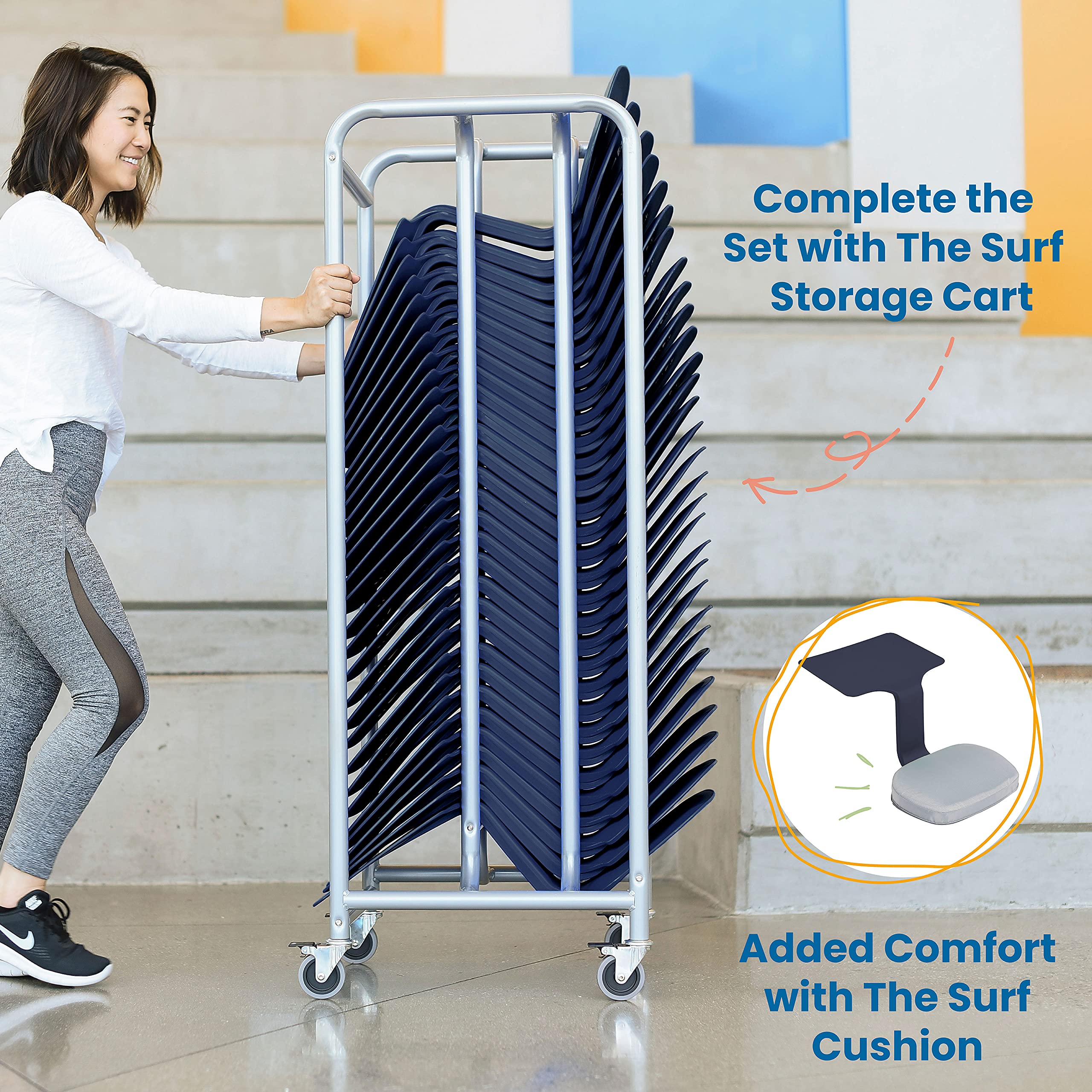 ECR4Kids The Surf Portable Lap Desk - Adjustable & Lightweight for Kids & Adults - Navy Blue - Perfect for Home, School, Office & Travel Use