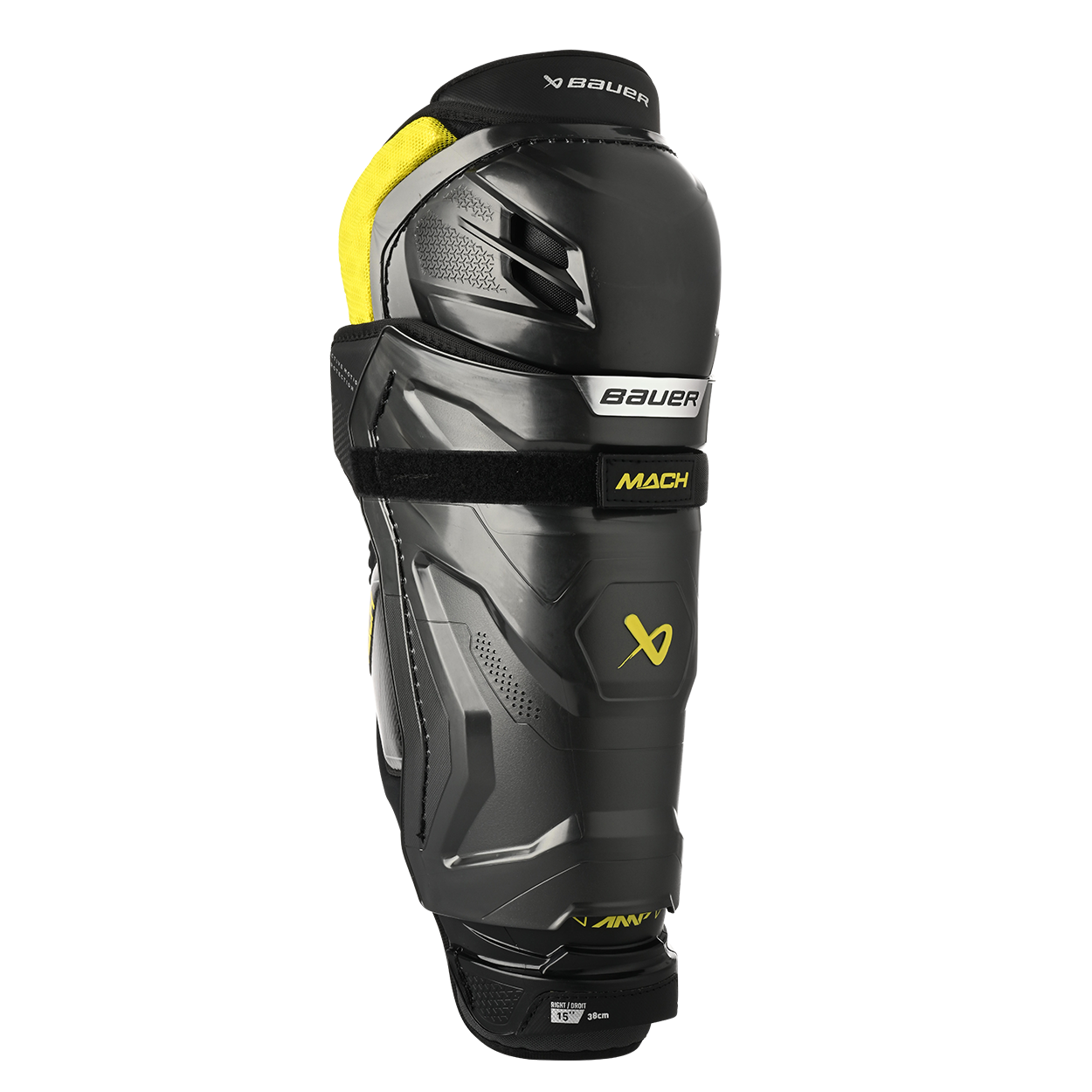 Bauer Supreme Mach Senior Shin Guards - Hockey Protective Gear for Ice Skating & Field Play - Perfect for Games & Practice