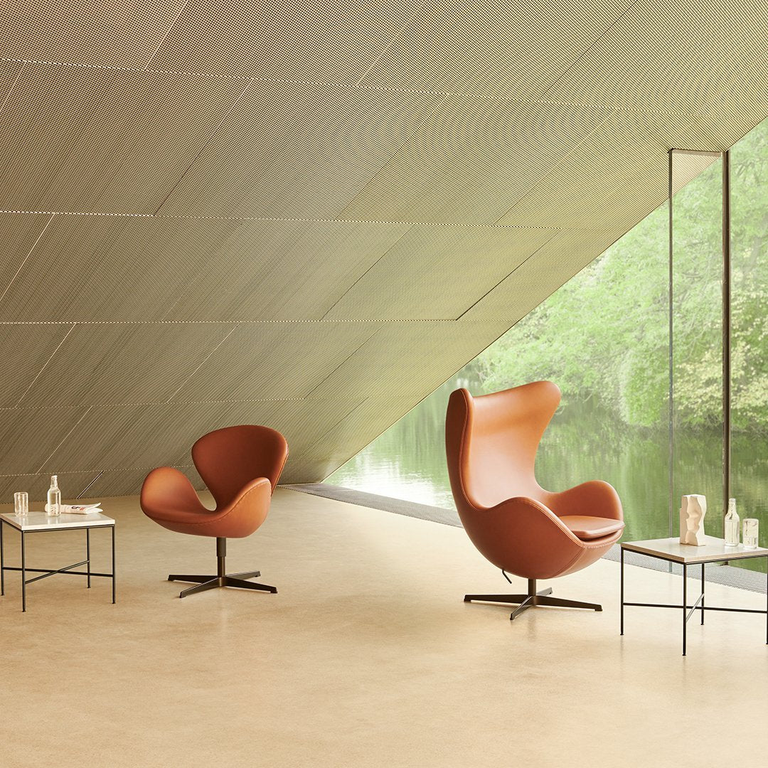 Jacobsen Egg Chair by Fritz Hansen - Genuine Leather Mid-Century Modern Lounge Chair for Living Room, Office & Patio