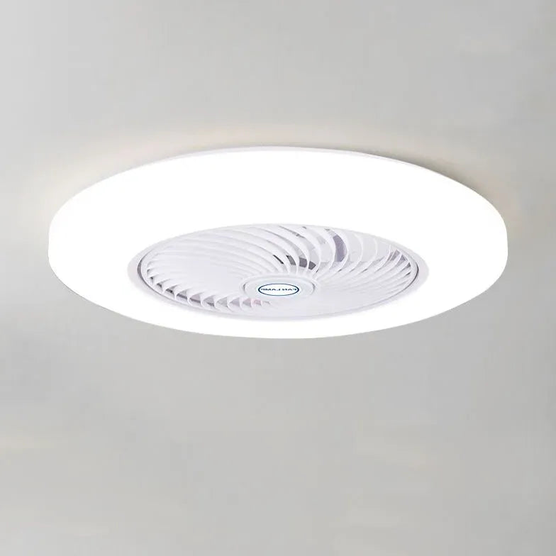 Dual Tone Round Ceiling Fan with LED Light - Modern Indoor/Outdoor Cooling for Living Room, Bedroom, Patio