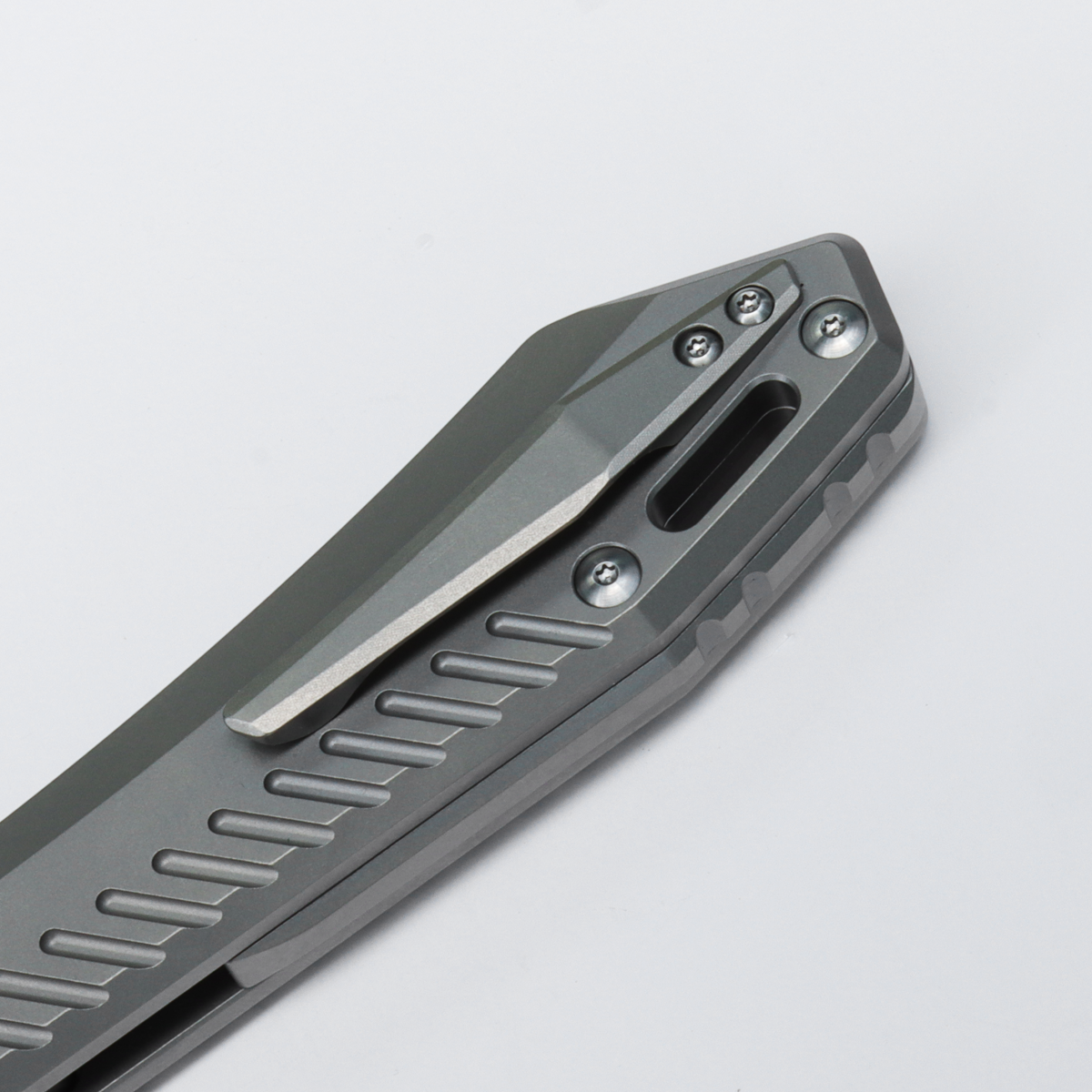 RSKAOS M390 Wharncliffe Folding Knife - Titanium Handle, Liner Lock, 3.46
