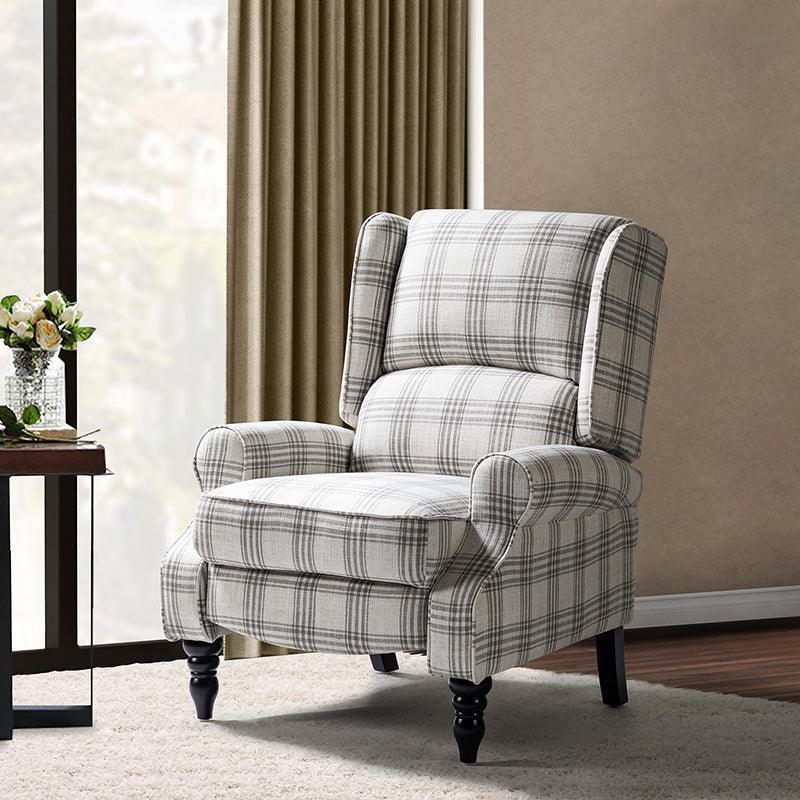 Erdeni Upholstered Manual Wingback Recliner Chair - Comfortable Living Room Armchair with Smooth Reclining Mechanism - Perfect for Home Theater, Reading Nook & Relaxation
