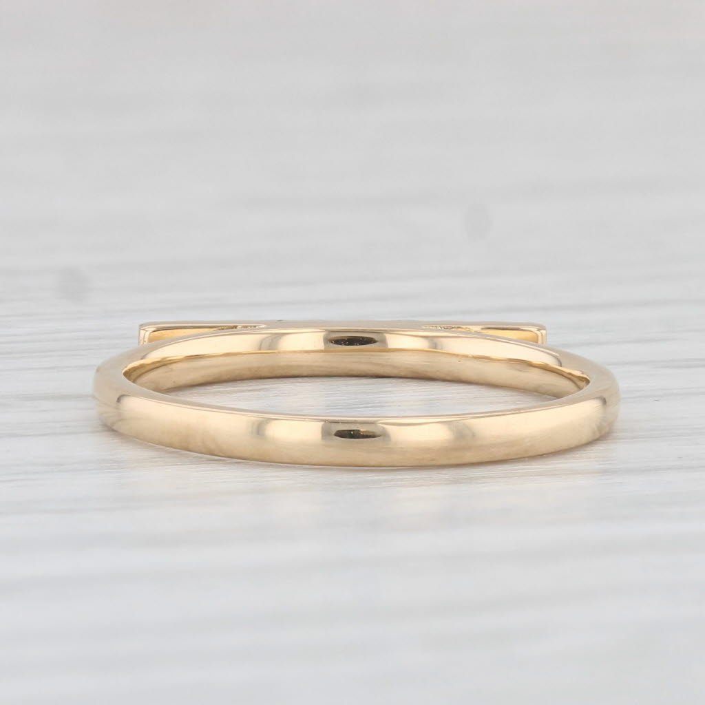 0.12ctw Diamond Bar Ring 18k Yellow Gold Size 5.5 - Stackable Minimalist Band for Women - Perfect for Everyday Wear, Stacking Rings & Anniversary Gifts