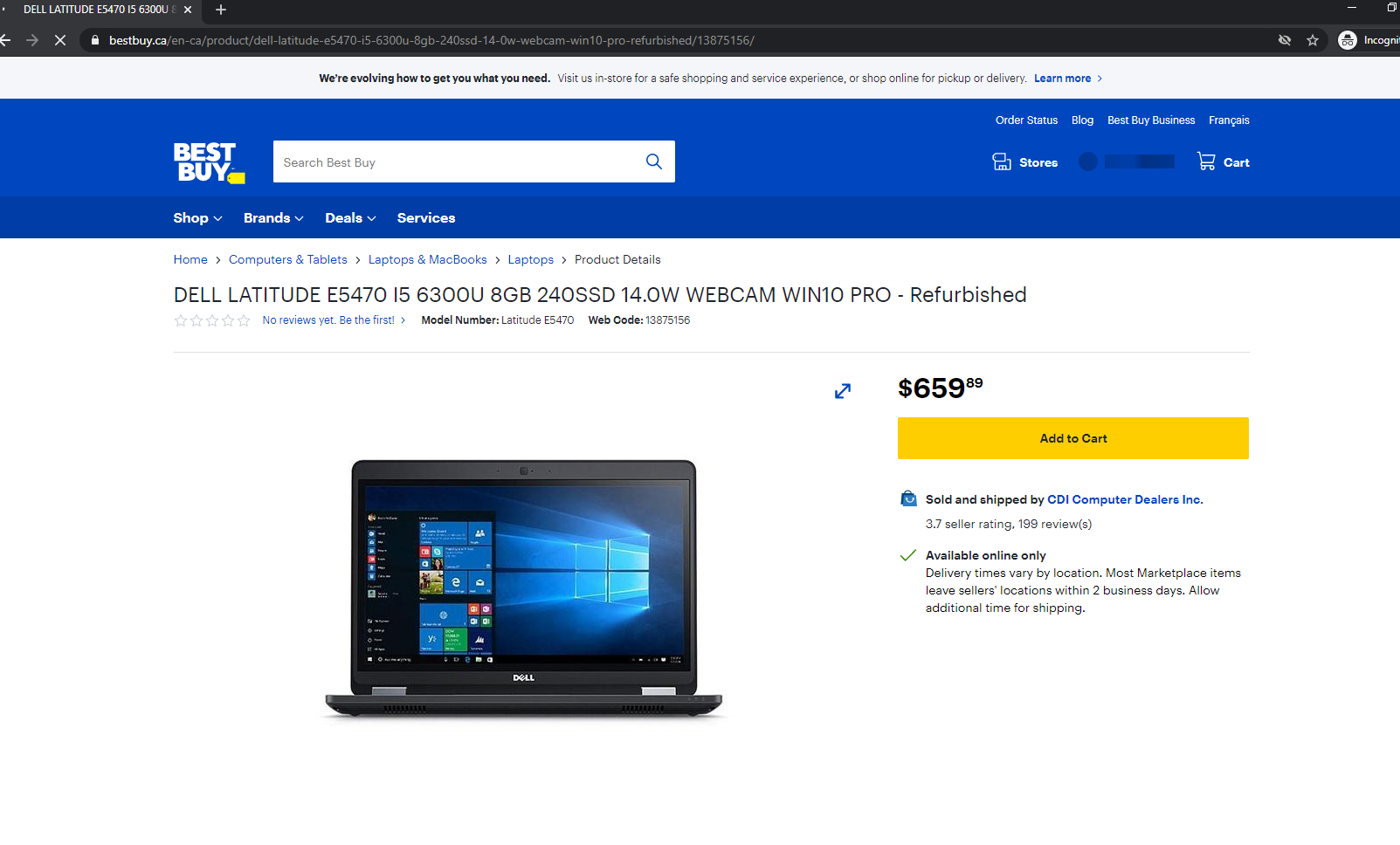 Refurbished Dell Latitude E5470 14