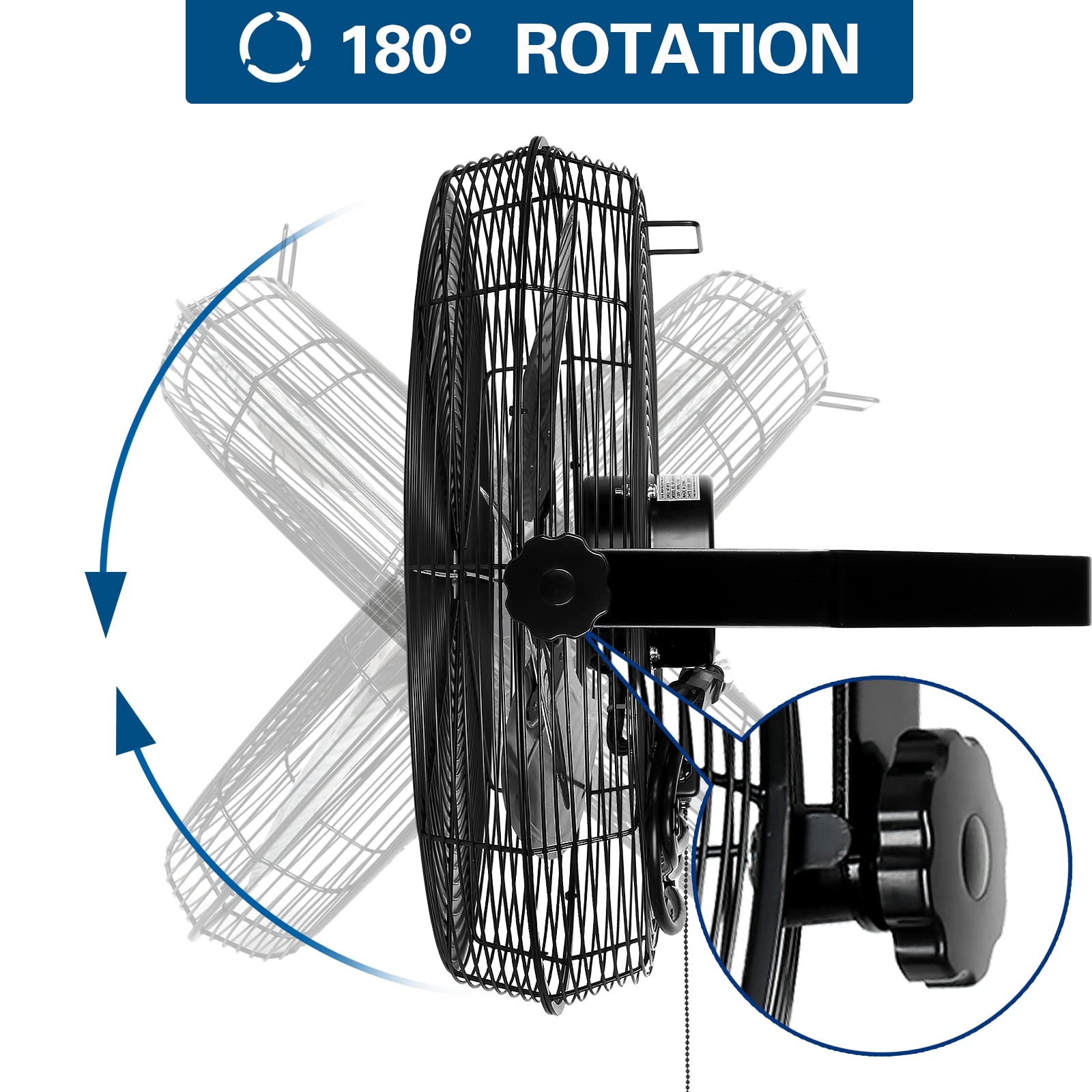BILT HARD 18 Inch High Velocity Industrial Wall Fan - 4300 CFM, 3-Speed Adjustable, Sealed Motor, Heavy Duty Metal Construction - Perfect for Warehouses, Barns, Garages & Workshops (2-Pack)