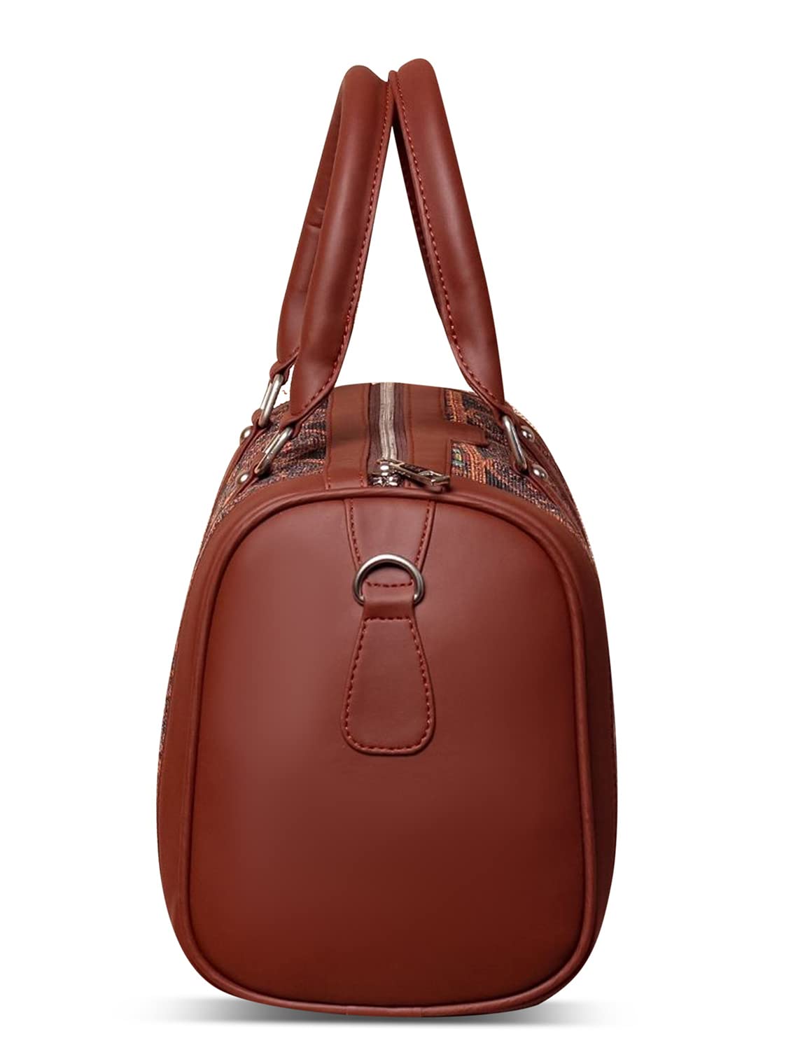 Vegan Leather Women's Handbag with Double Handles & Detachable Sling Strap - Stylish Printed Crossbody Purse for Work, Travel & Everyday Use