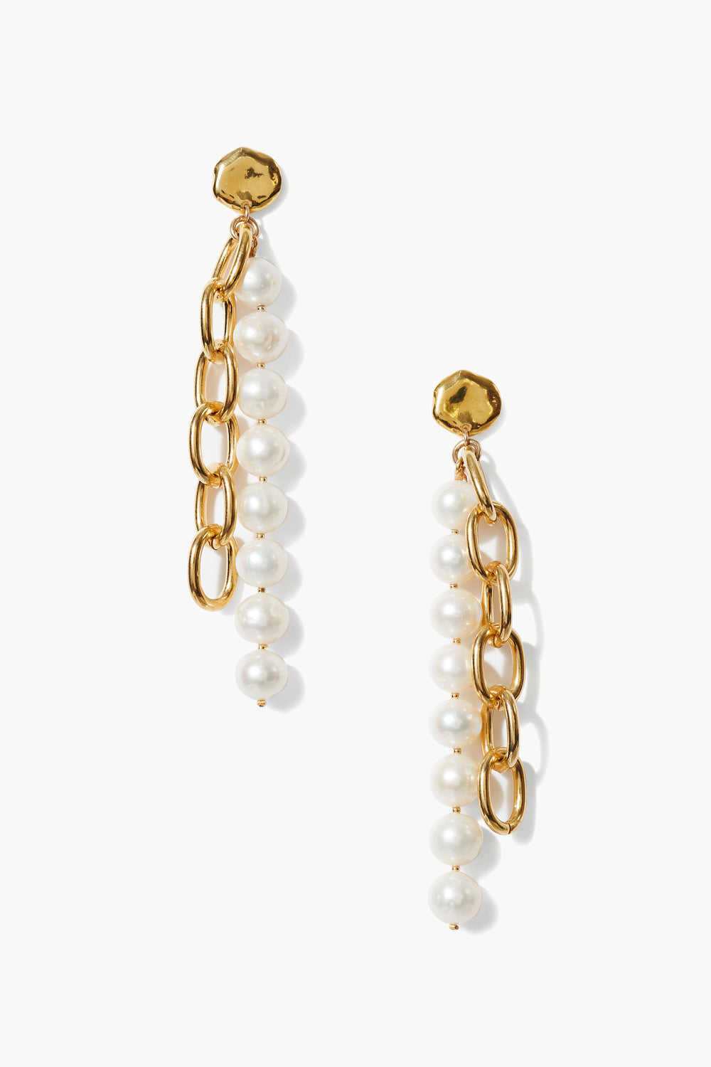 Elegant Esme White Pearl Chain Earrings for Women - Perfect for Weddings, Parties & Everyday Wear